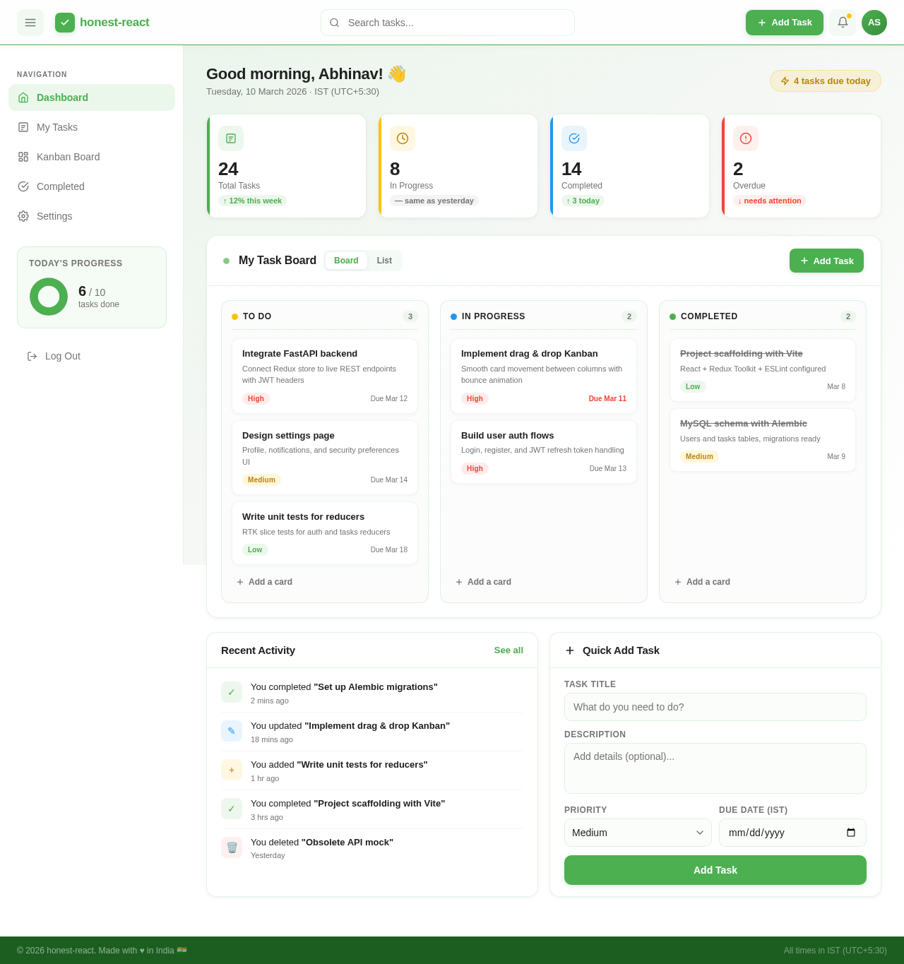 Dashboard design preview