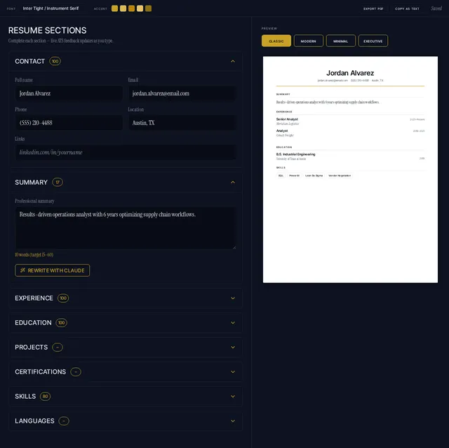 Resume Builder