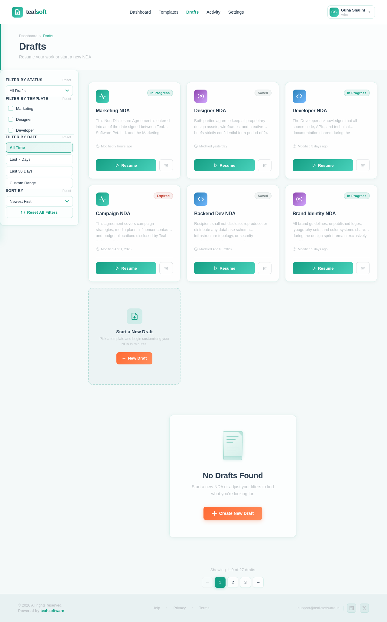 Drafts design preview