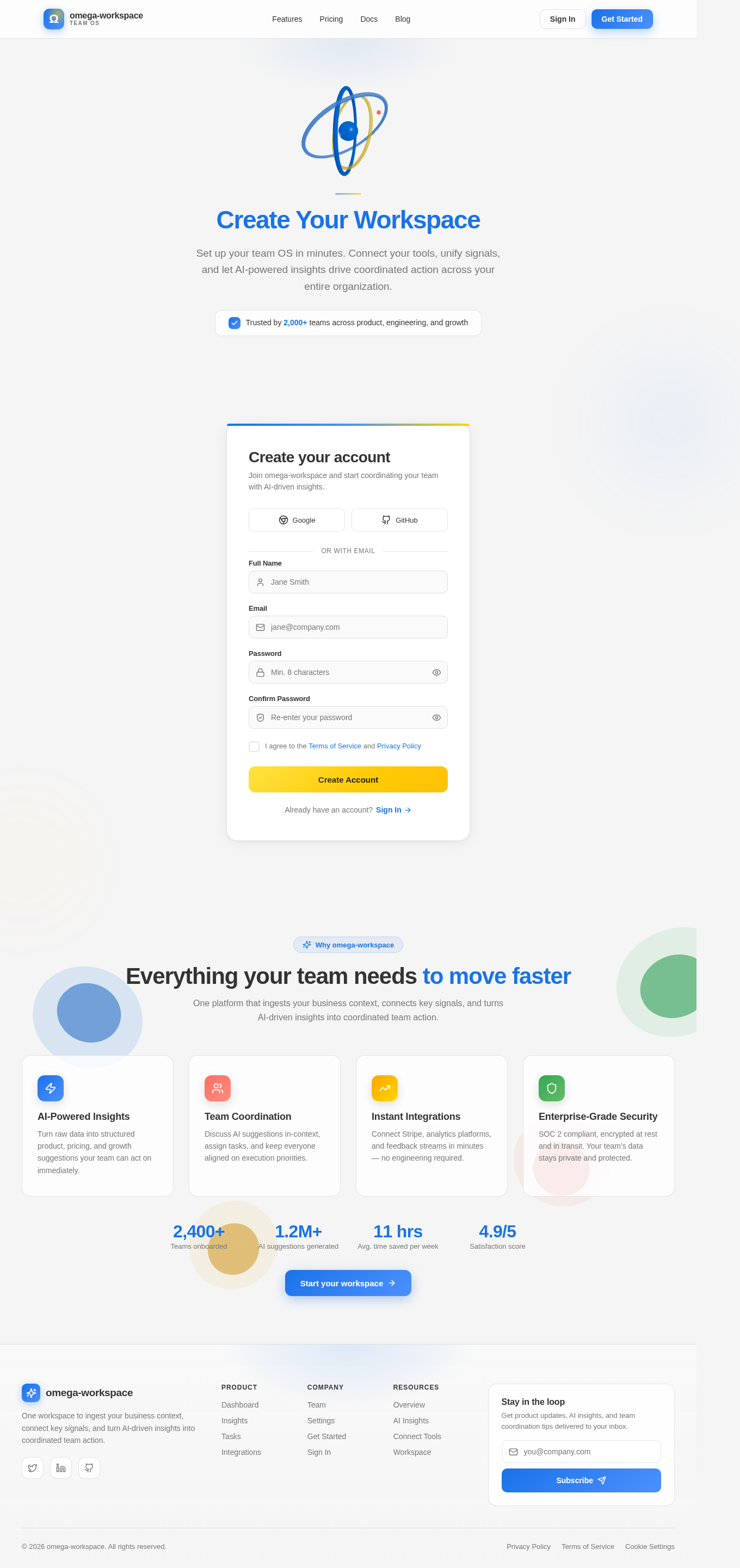 Signup design preview