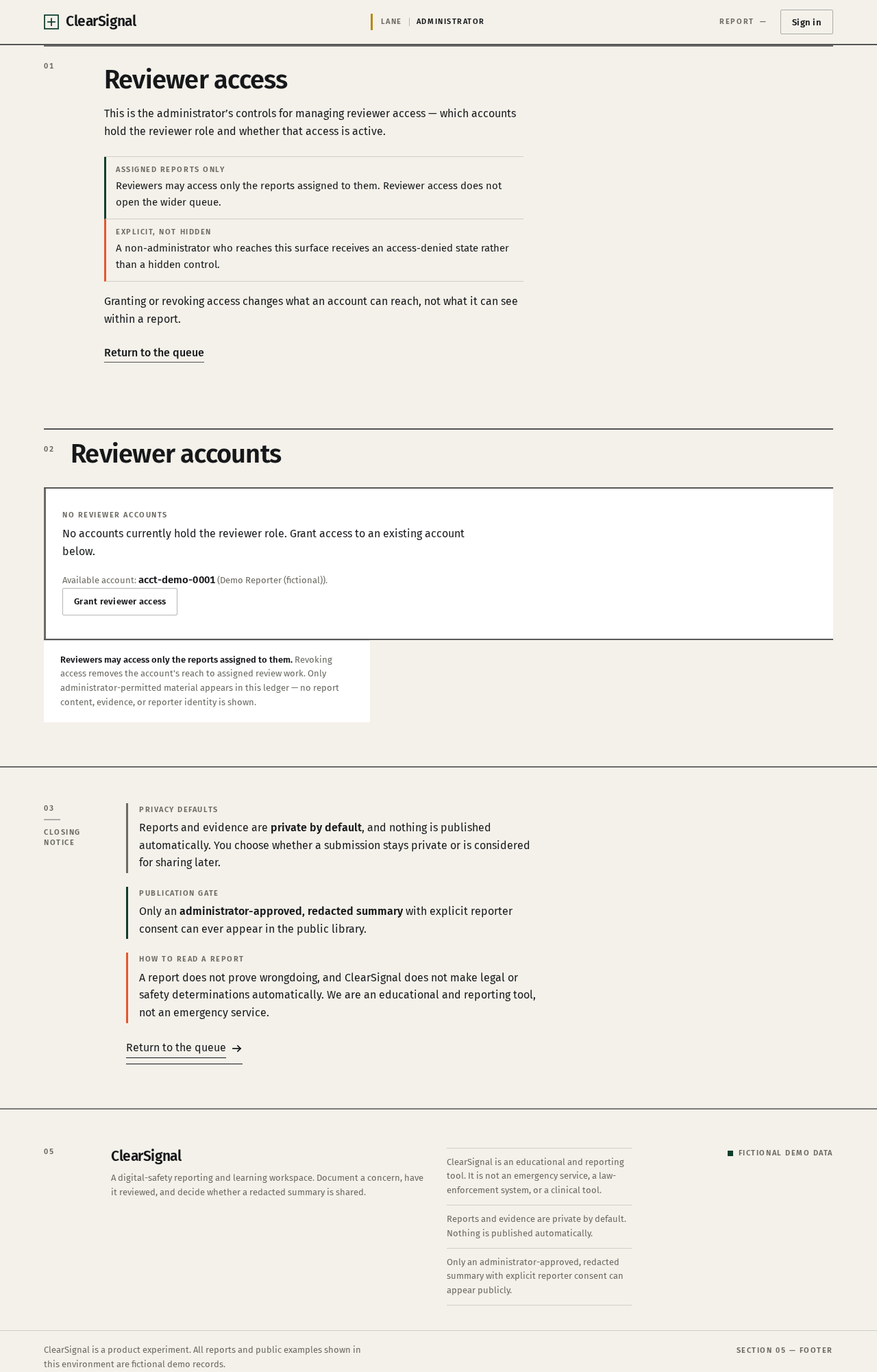 Reviewer Access design preview