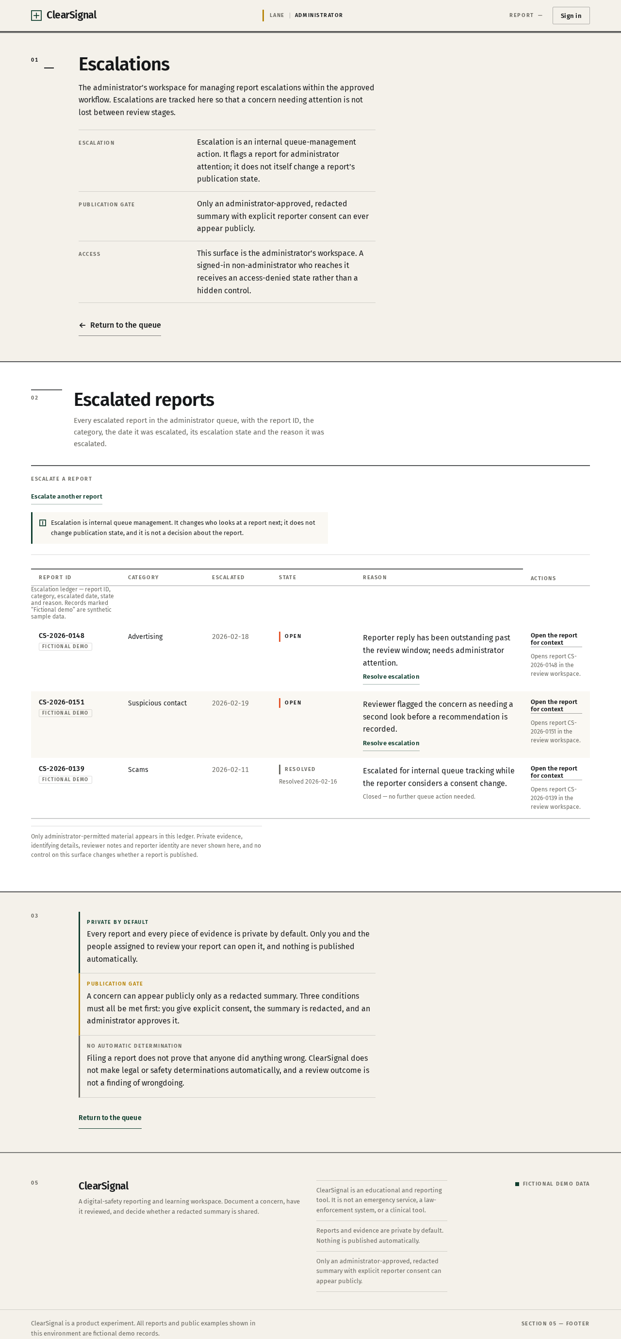 Escalations design preview
