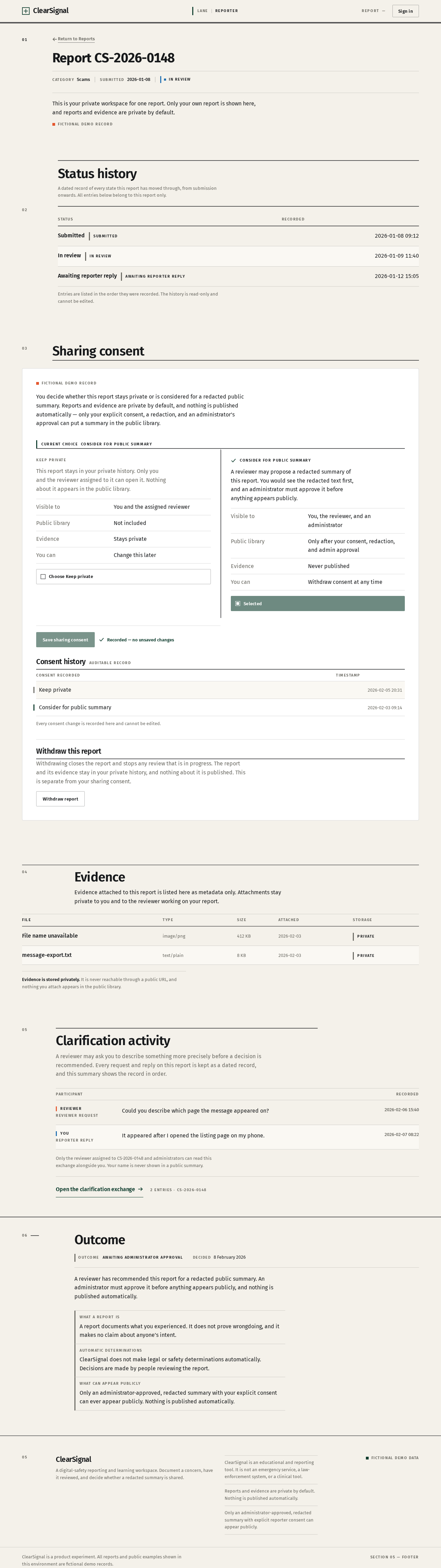 Report Details design preview