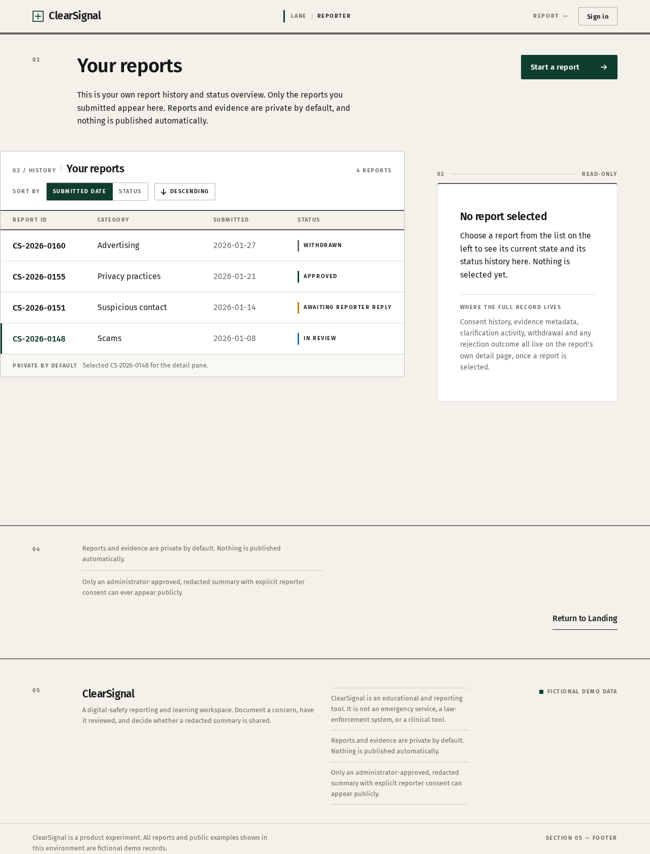 Reports design preview