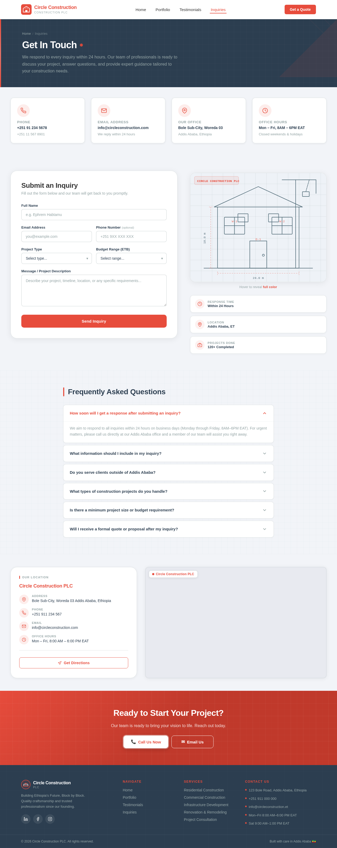 Inquiries design preview