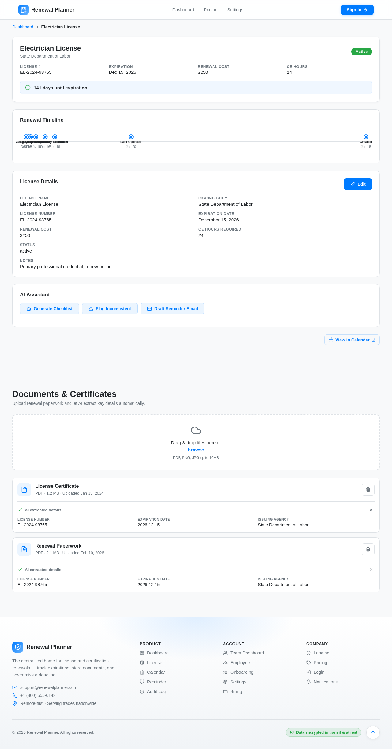 License design preview