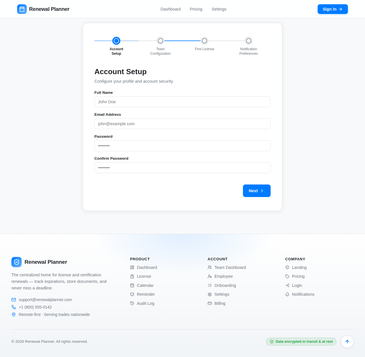 Onboarding design preview