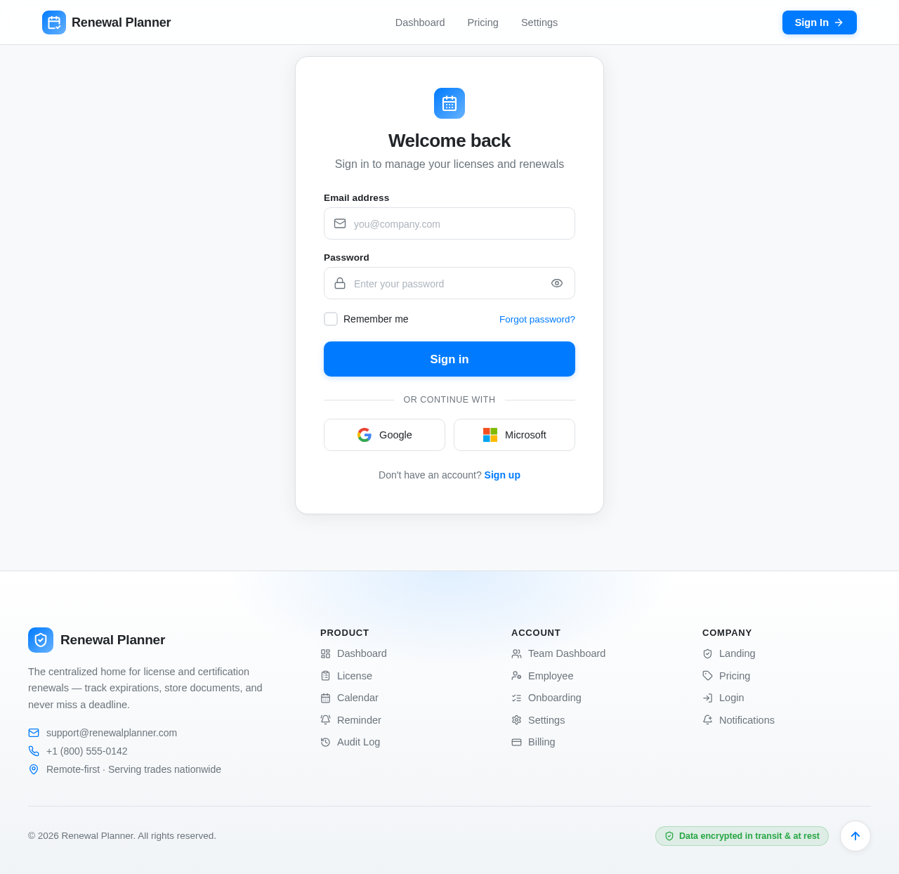 Login design preview
