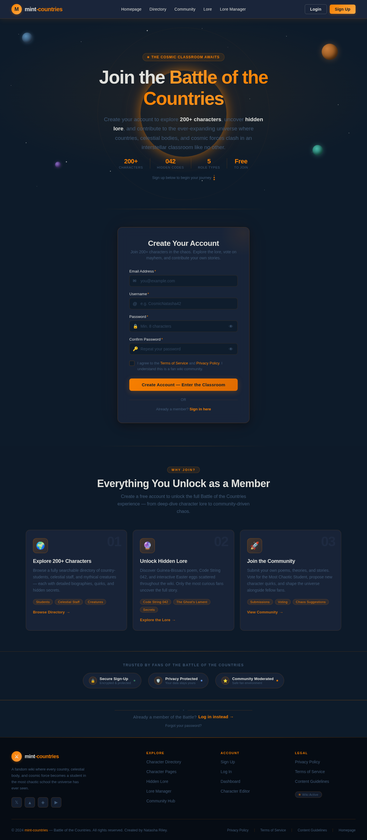 Signup design preview