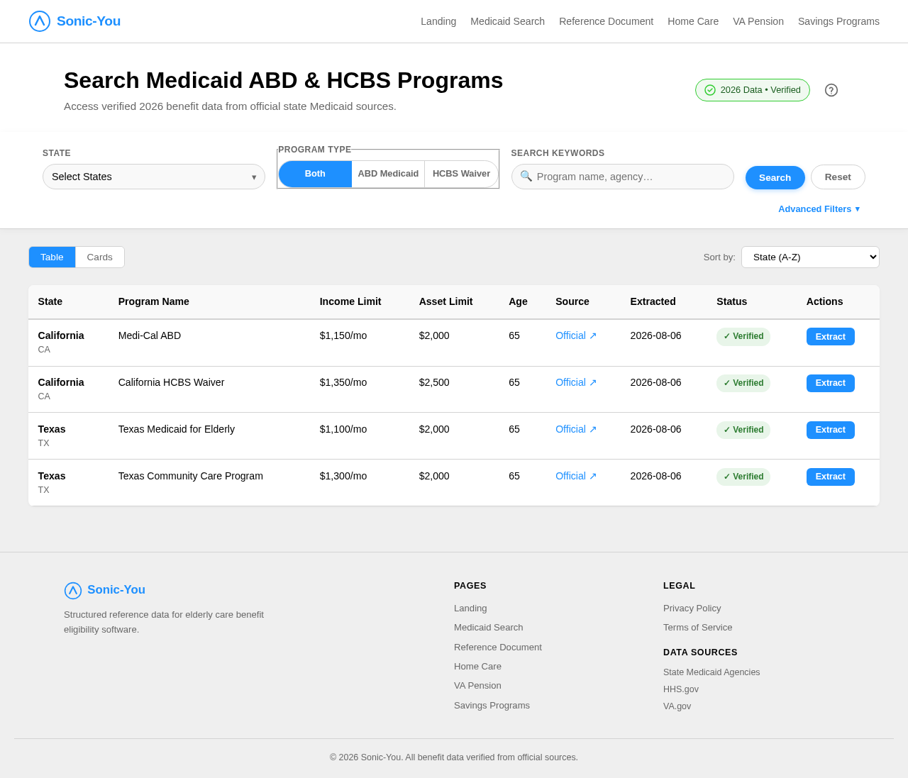 Medicaid Search design preview
