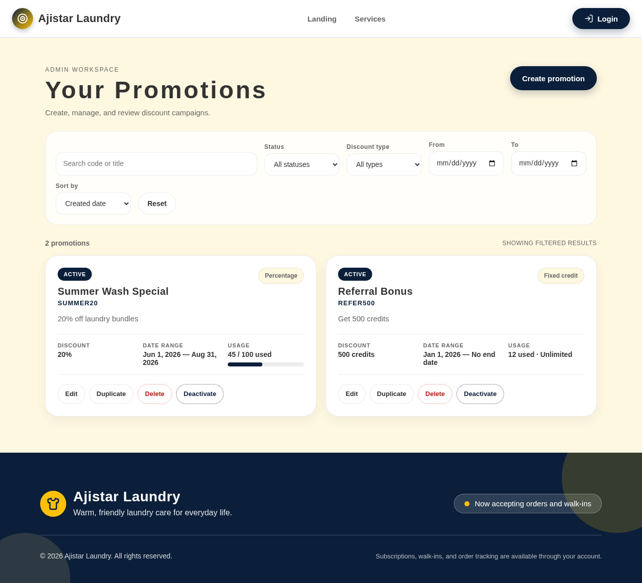 Promotions design preview