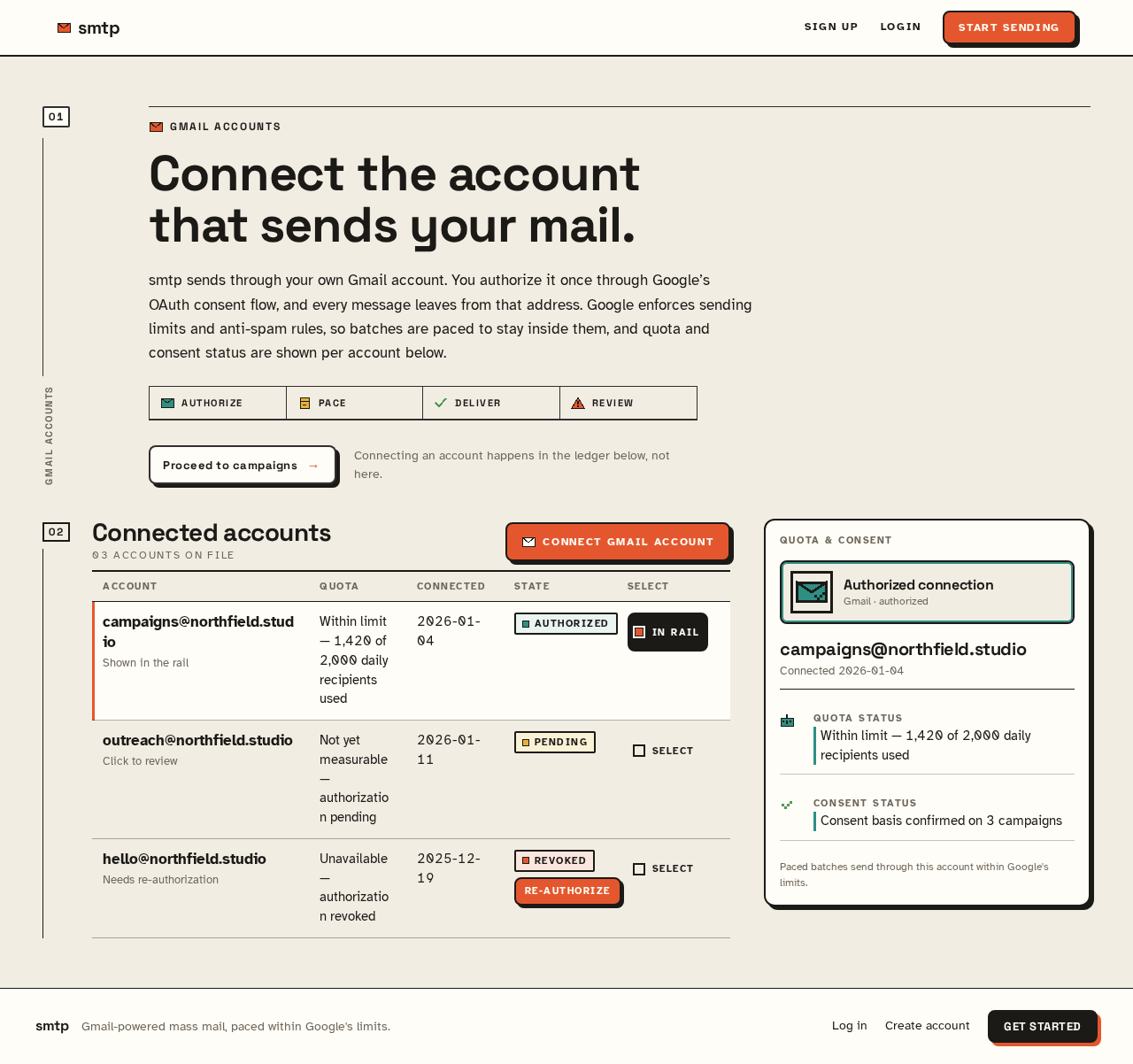 Gmail Accounts design preview