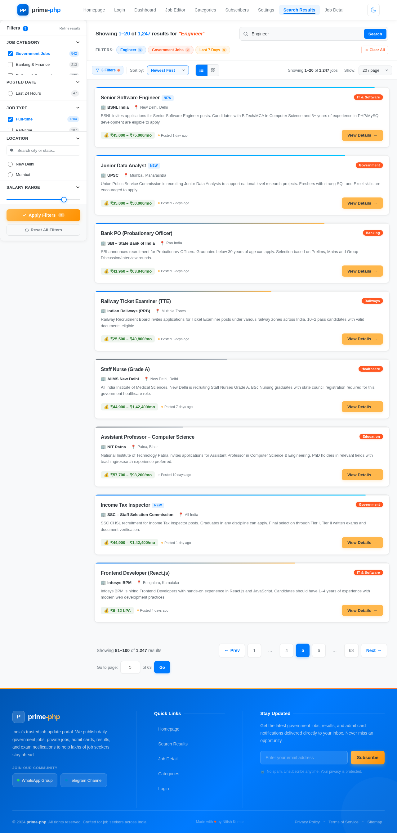 Search Results design preview