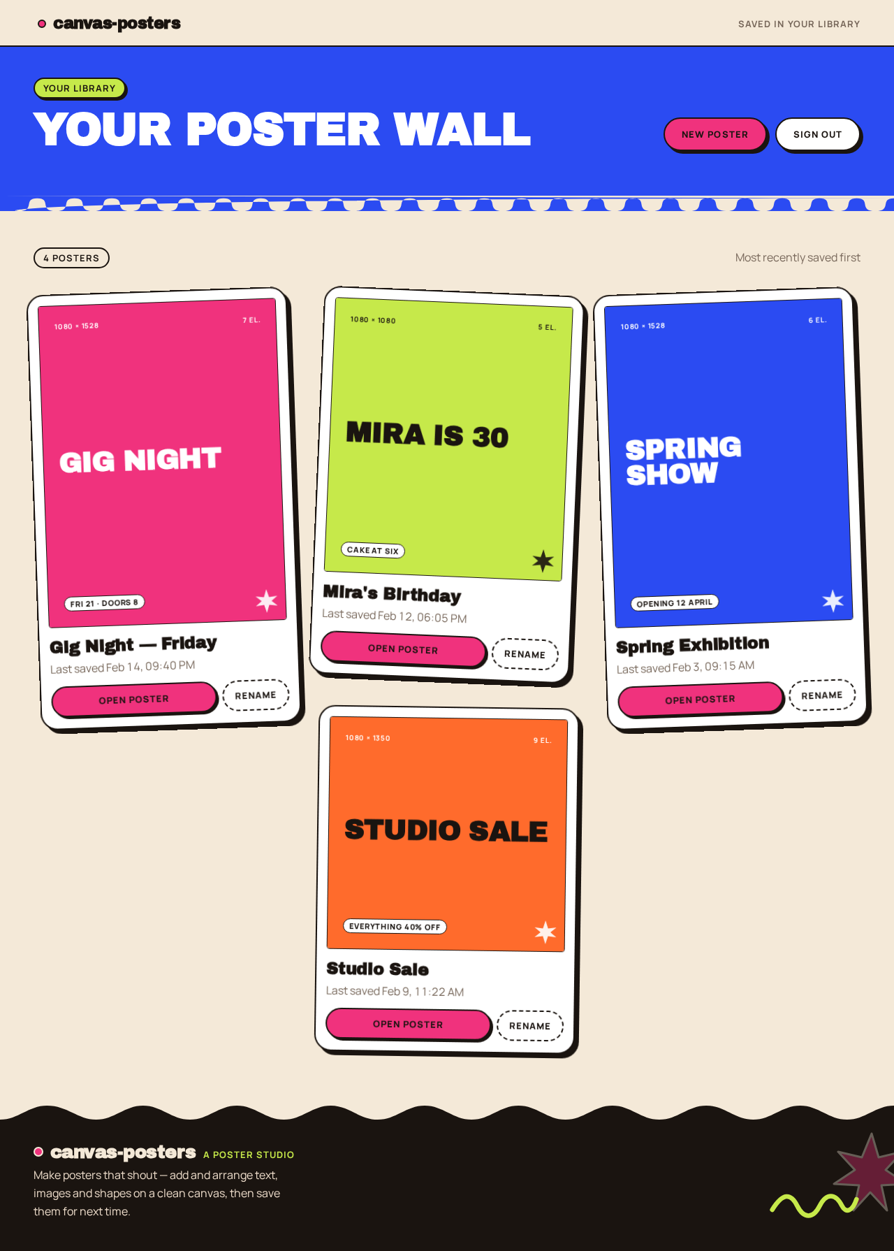 My Posters design preview