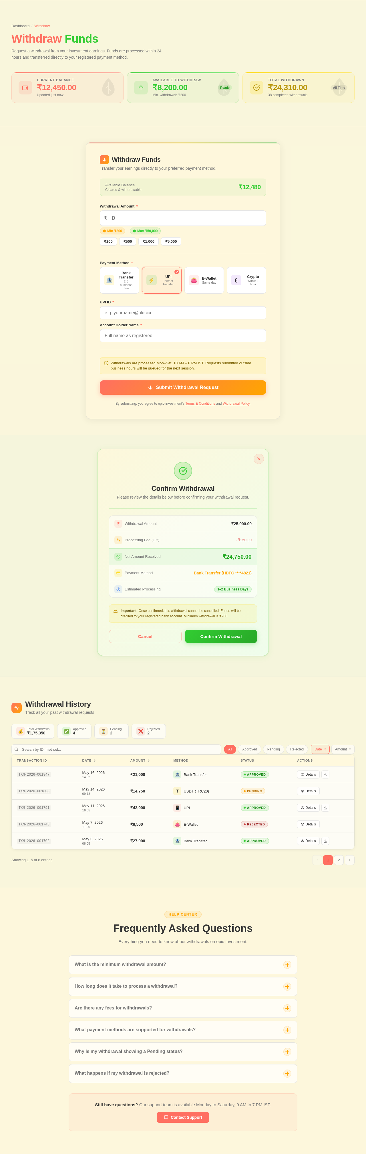 Withdraw design preview