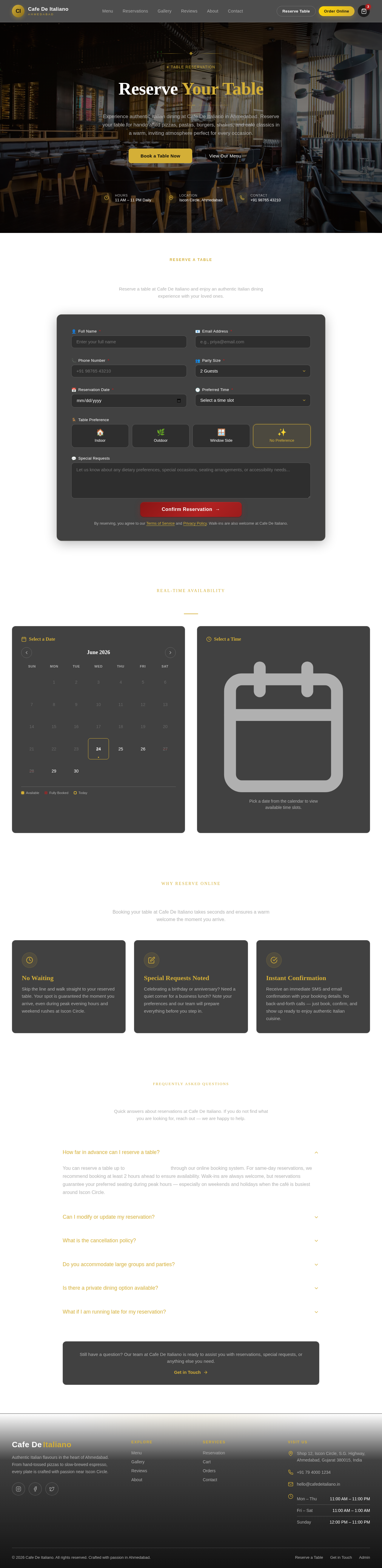 Reservations design preview