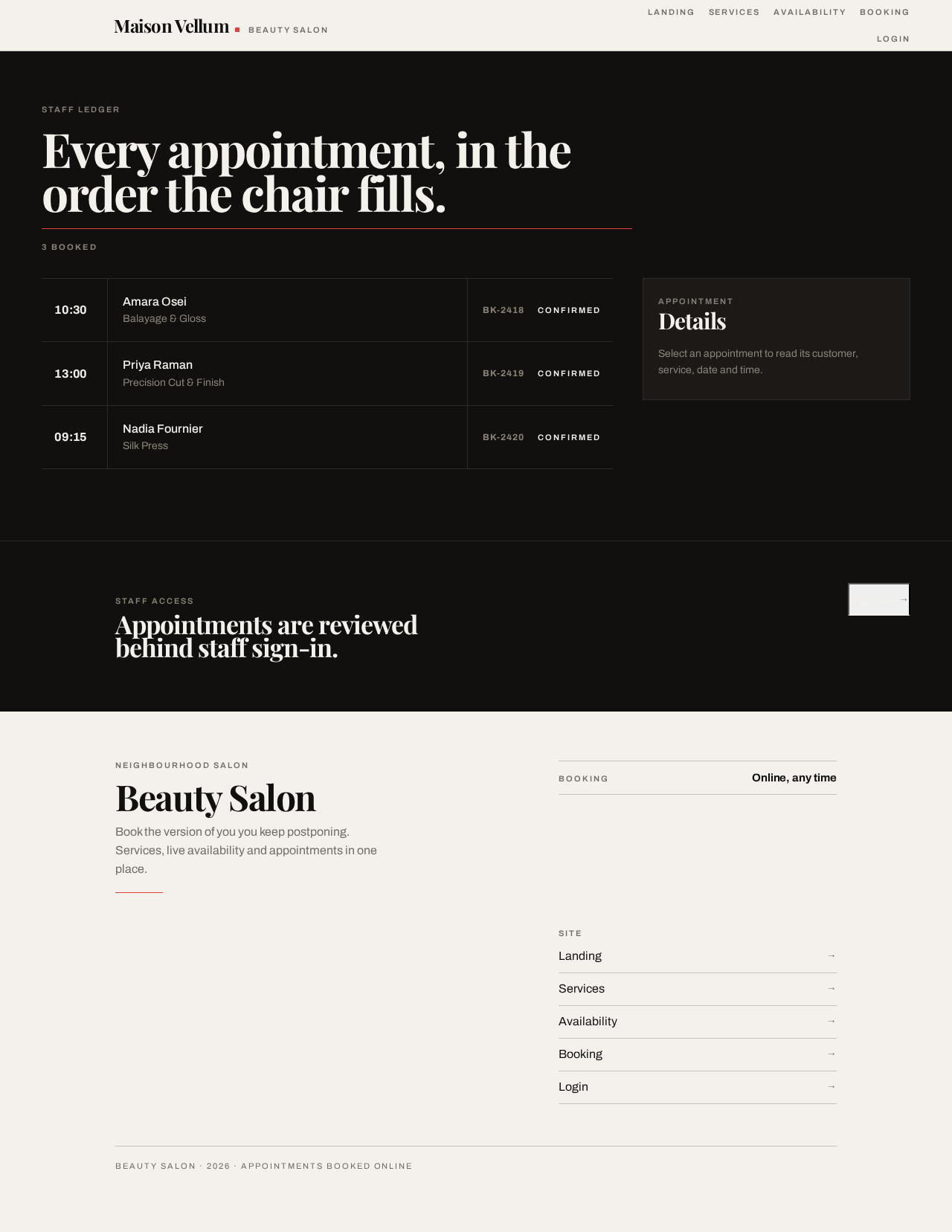 Appointments design preview