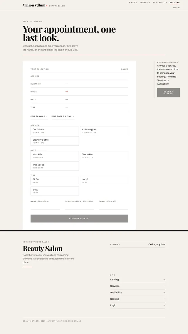 Booking