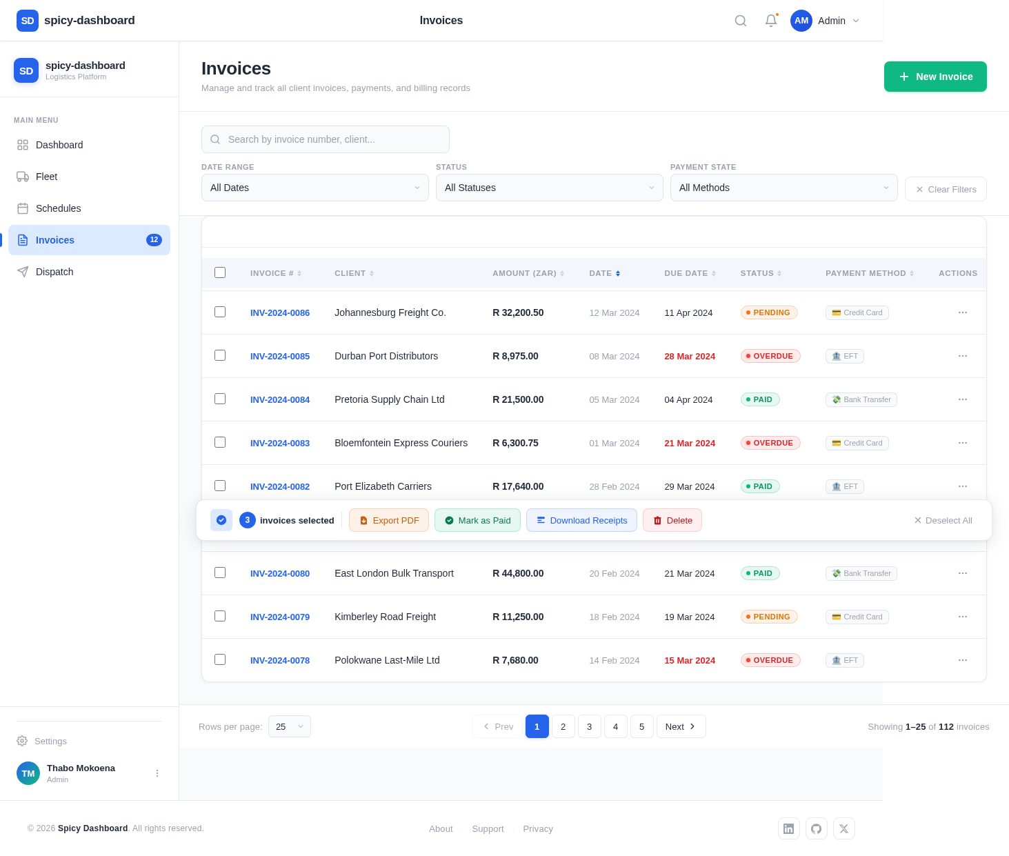 Invoices design preview