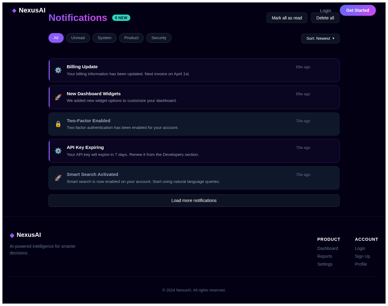 Notifications design preview