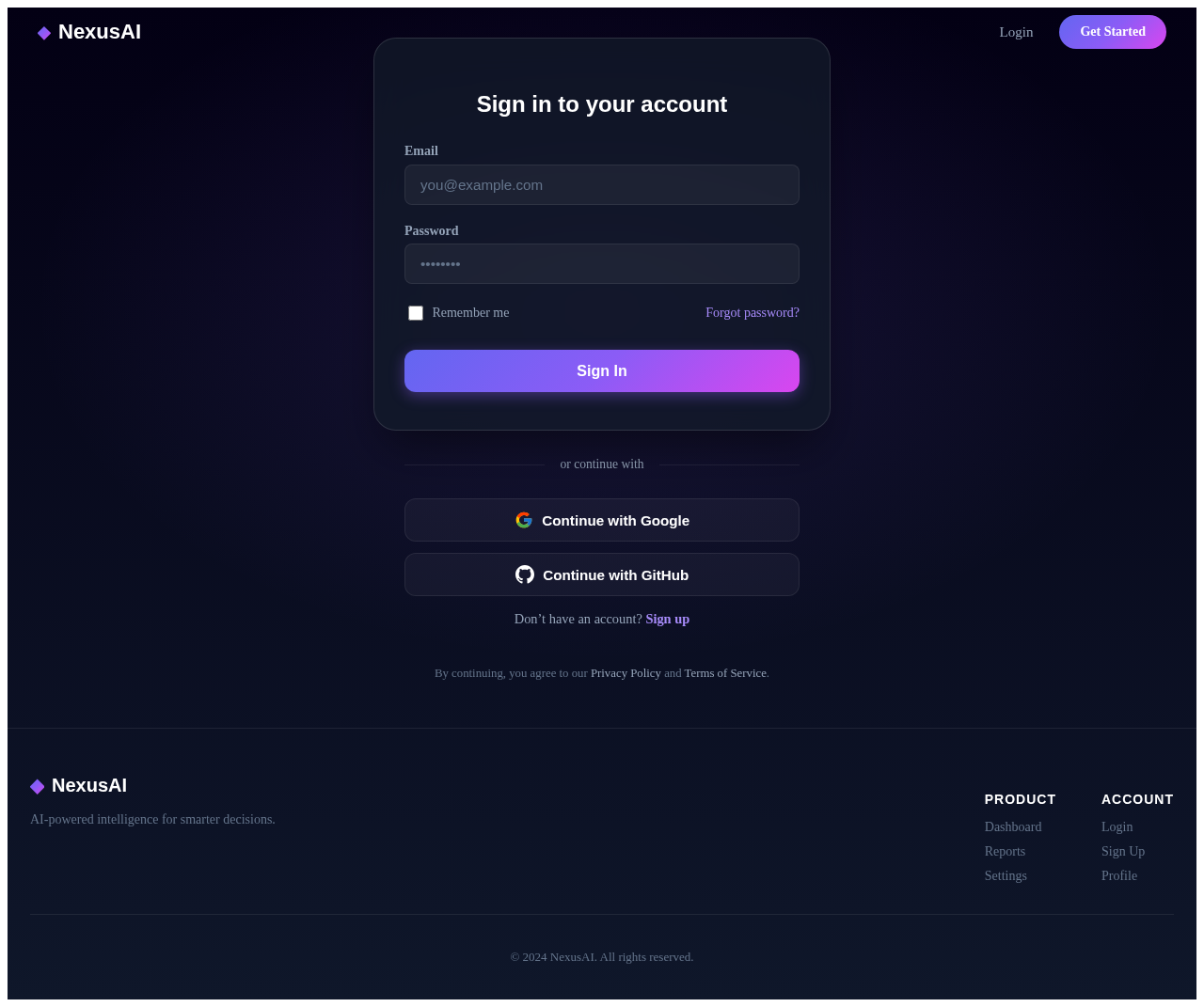 Login design preview