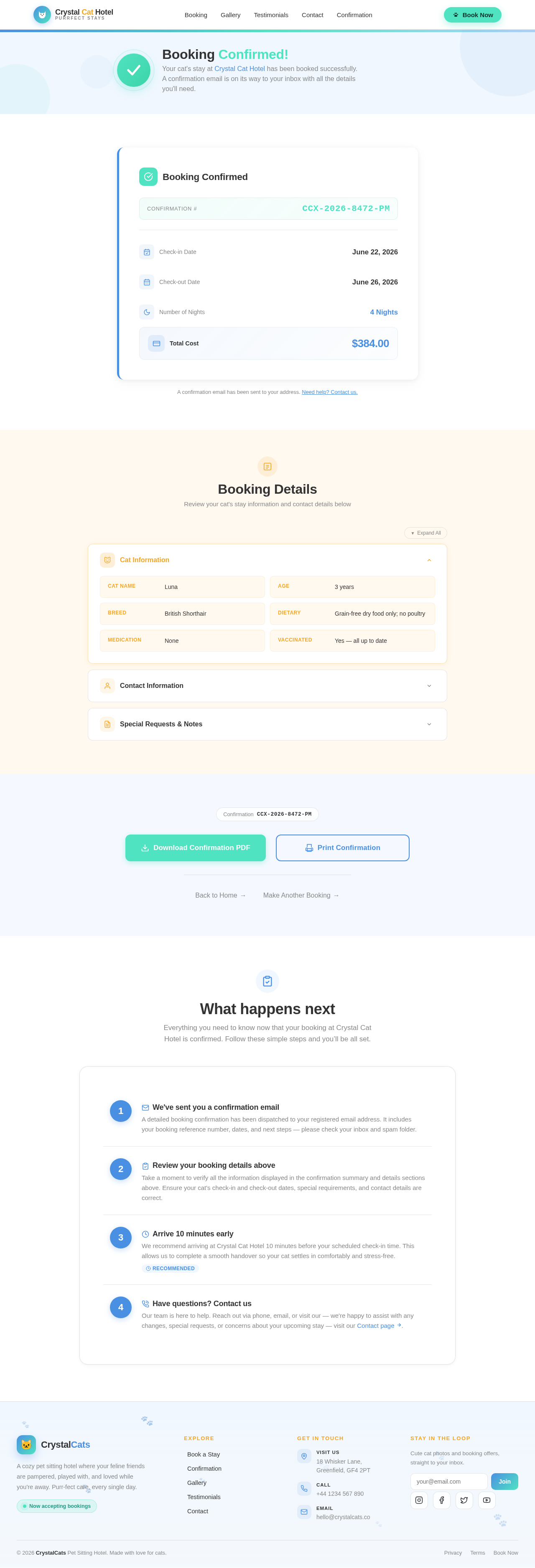 Confirmation design preview