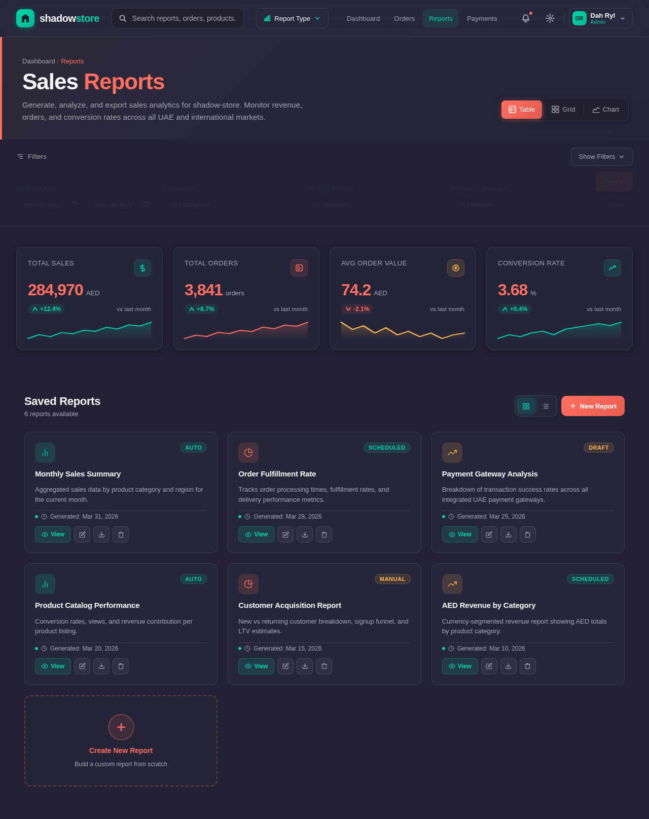 Reports design preview