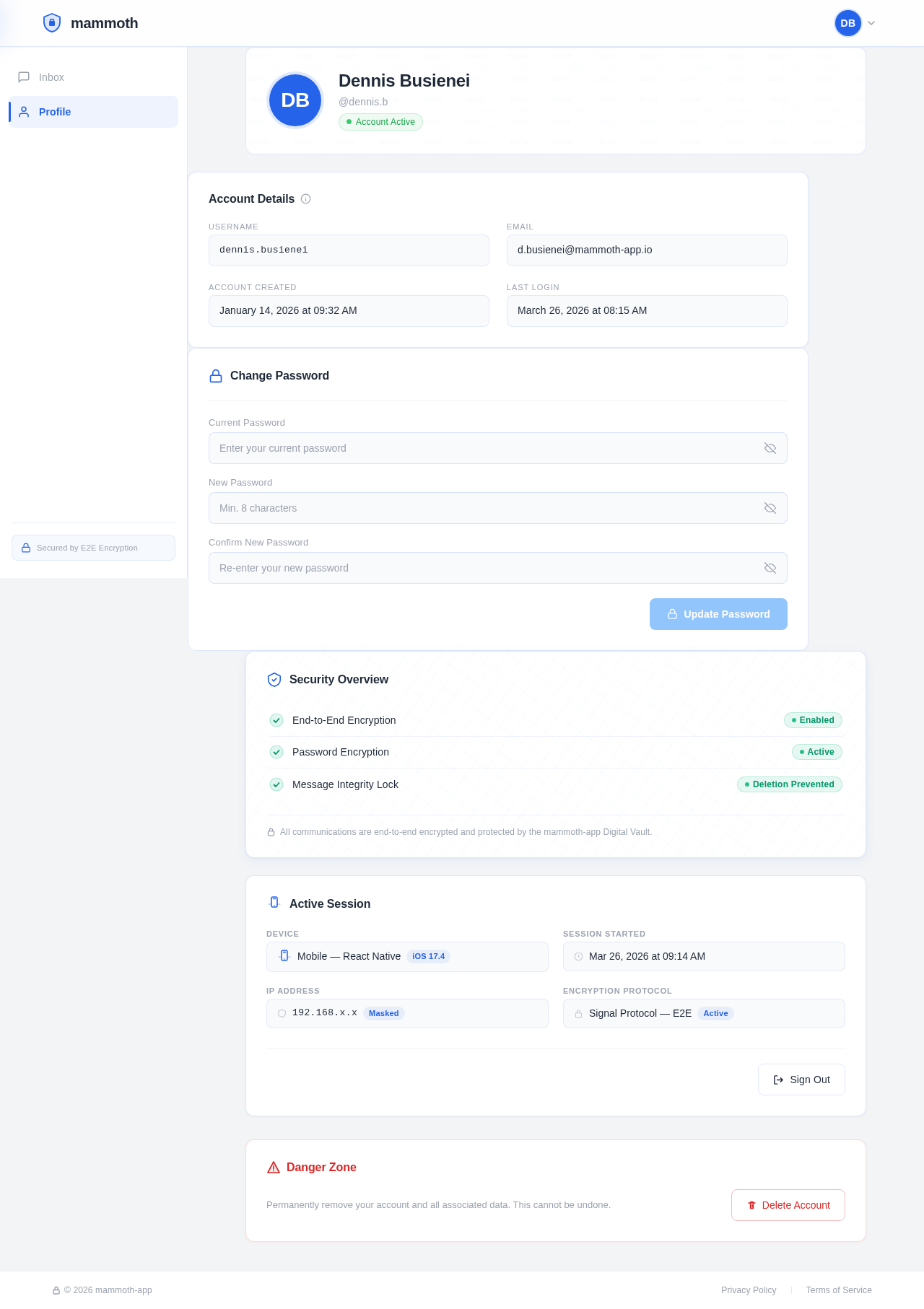 Profile design preview