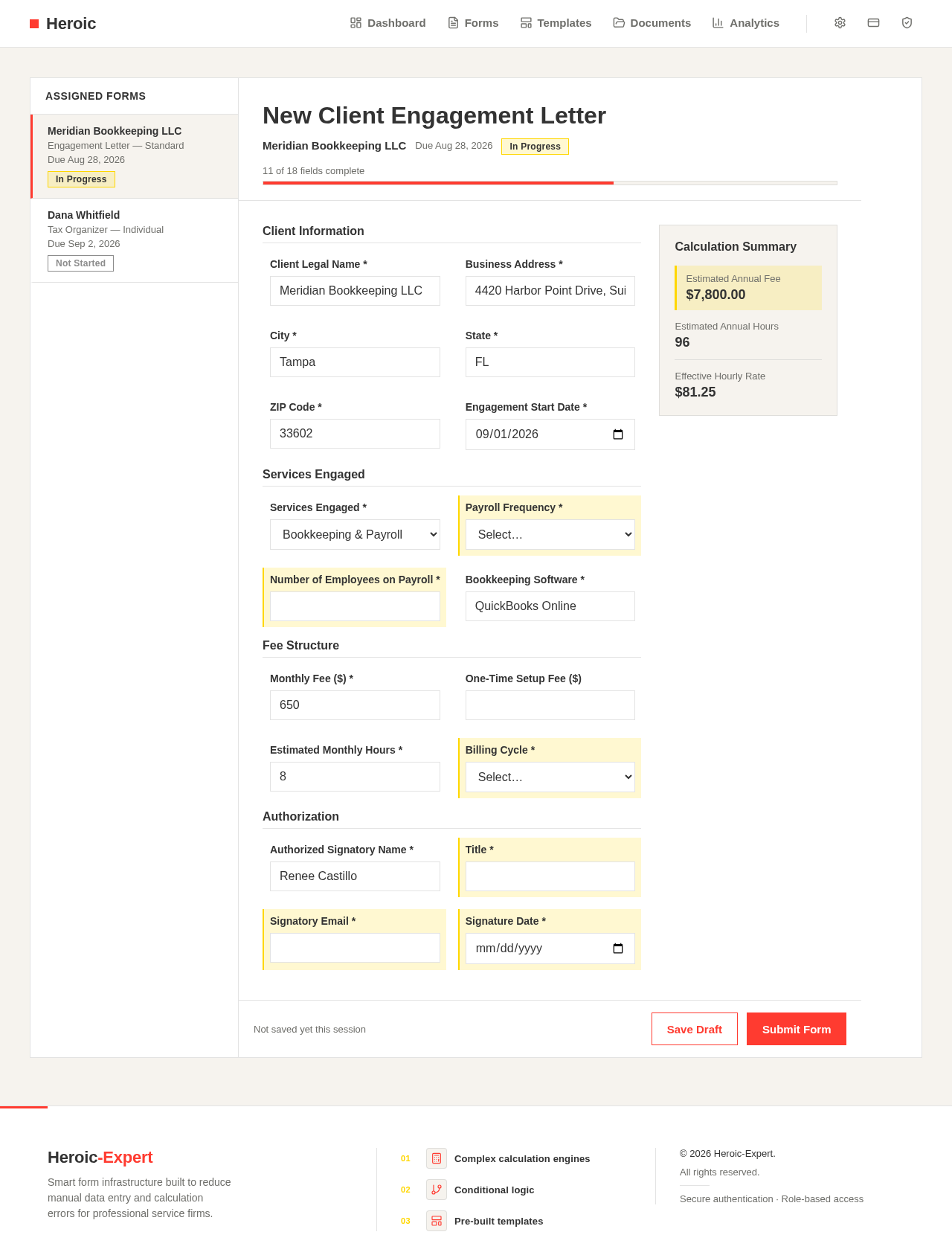 Form Fill design preview