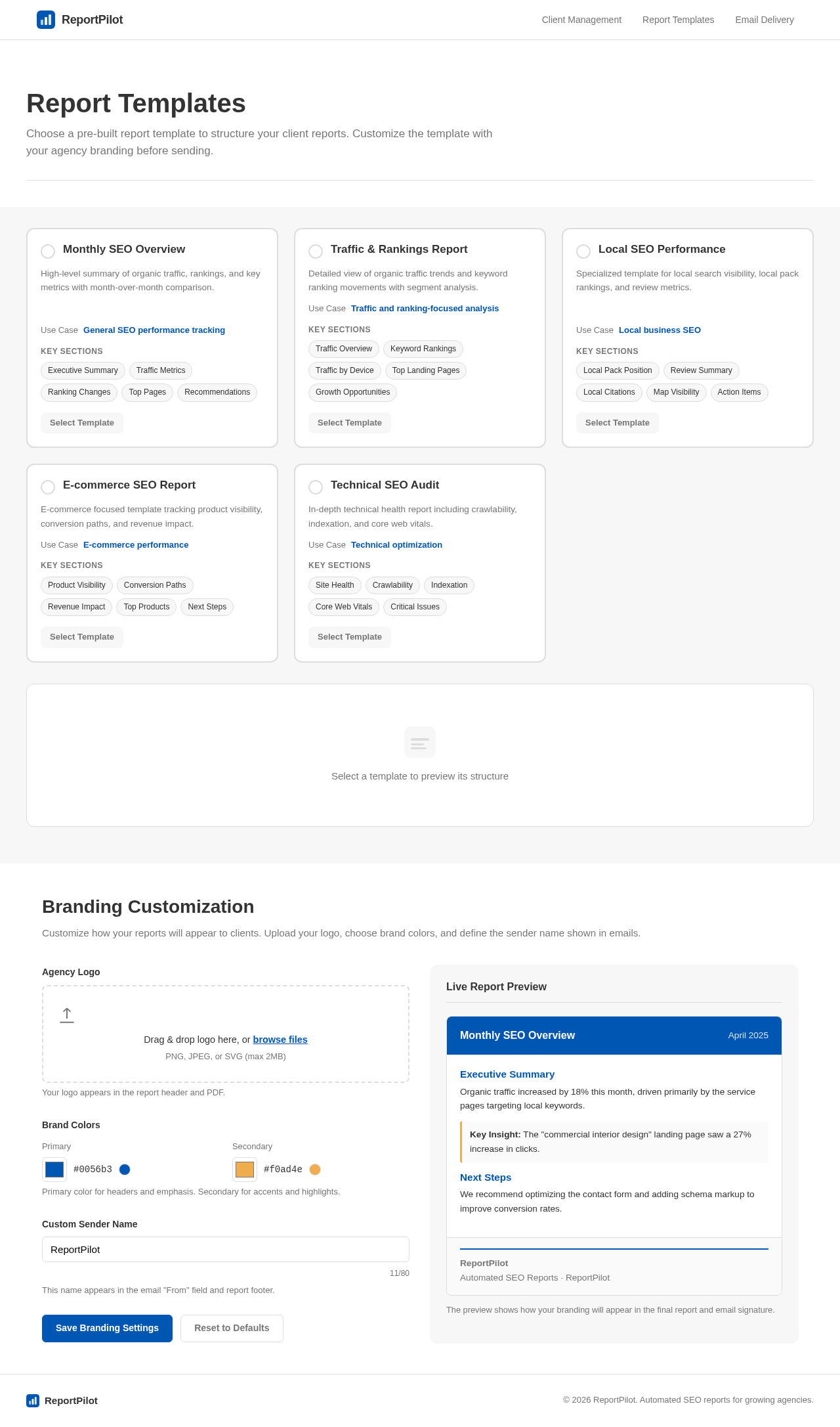 Report Templates design preview
