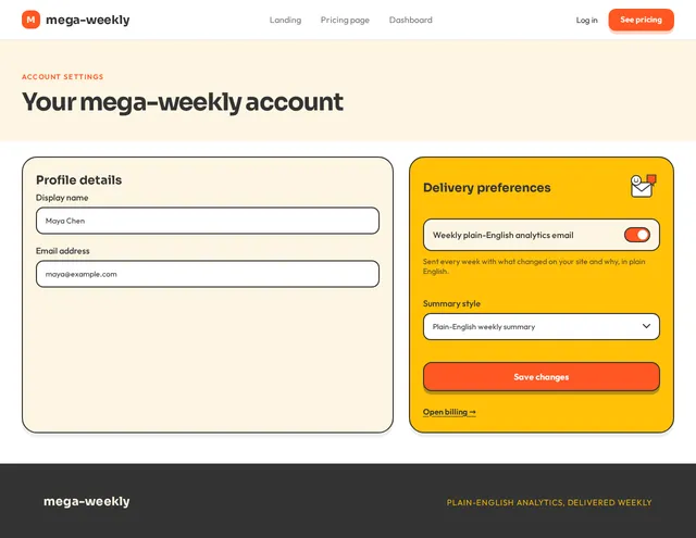 User settings