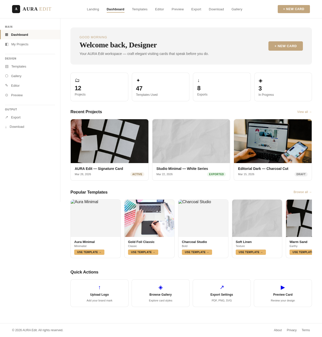 Dashboard design preview