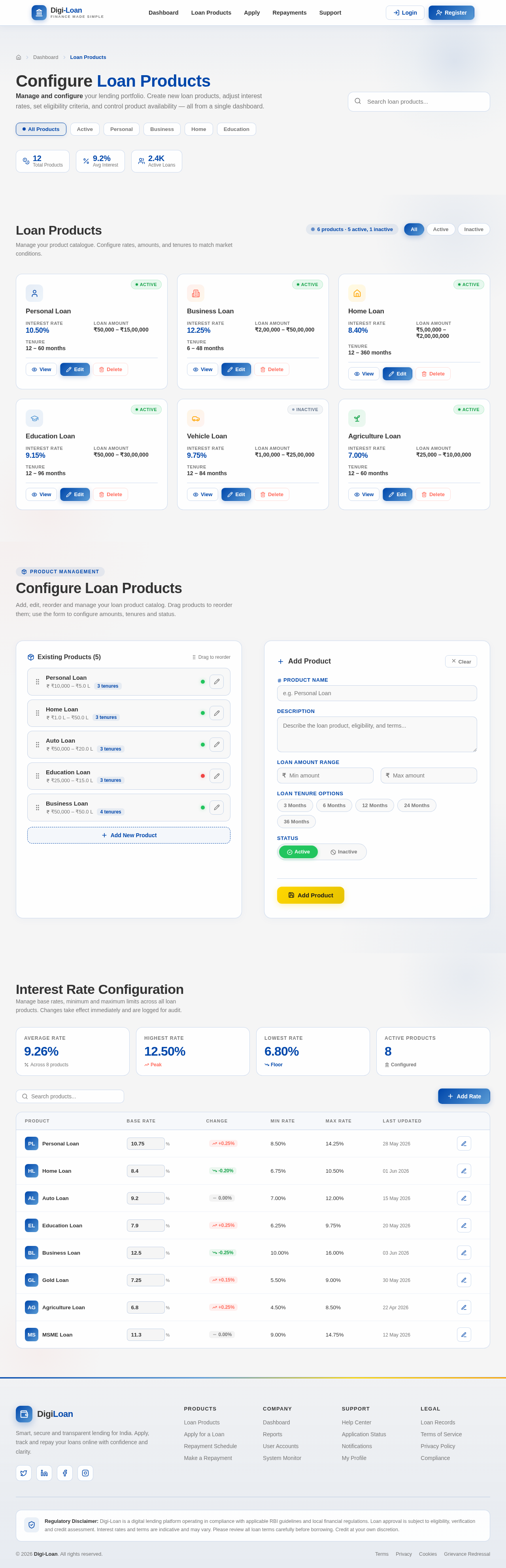 LoanProducts design preview