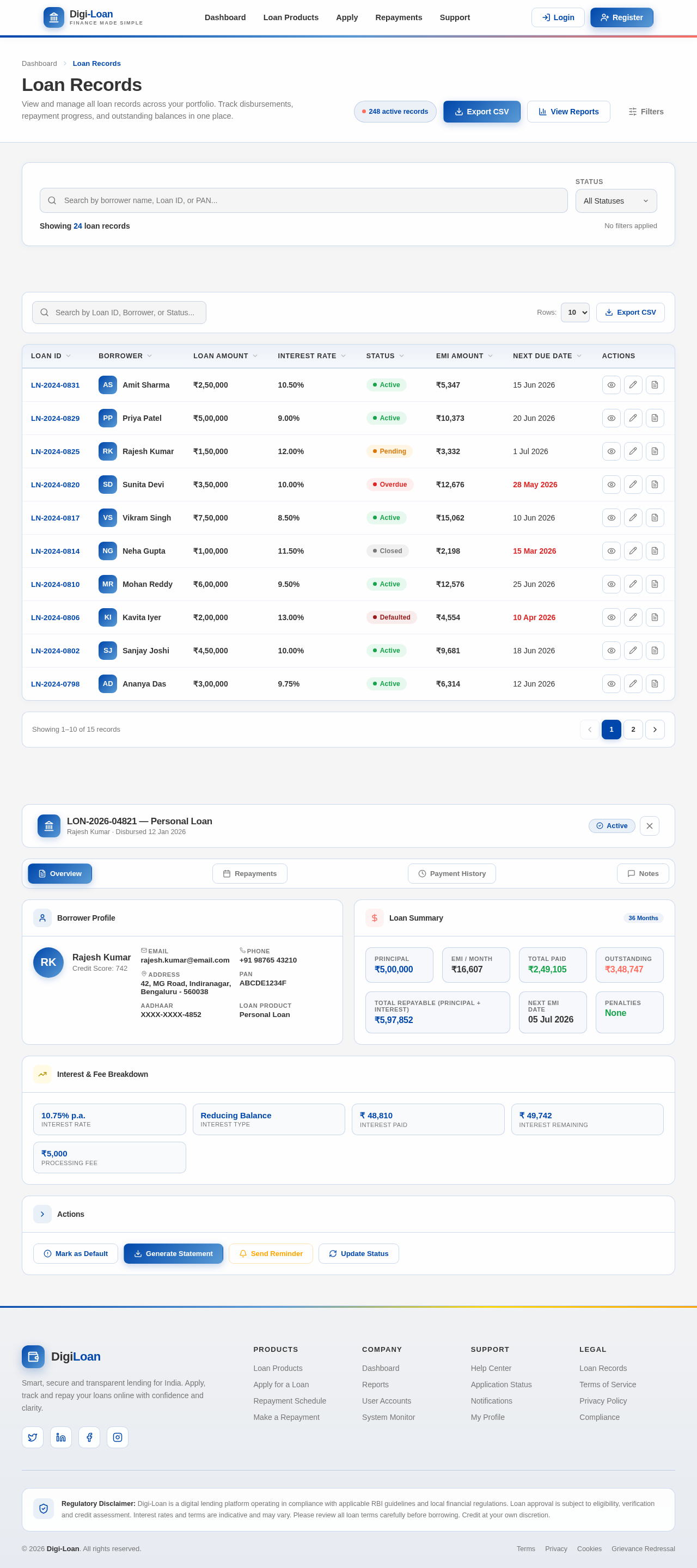 LoanRecords design preview