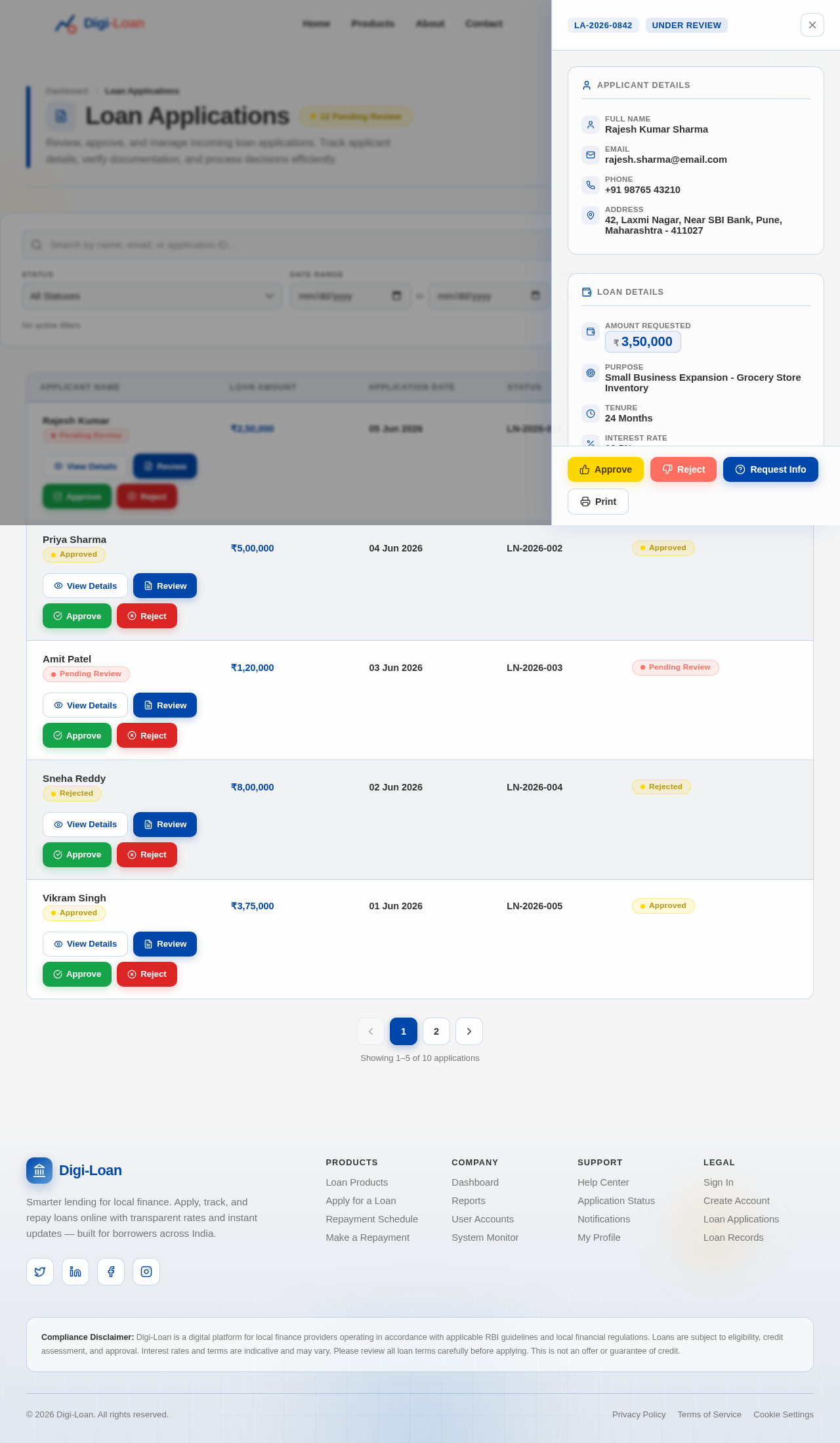 LoanApplications design preview