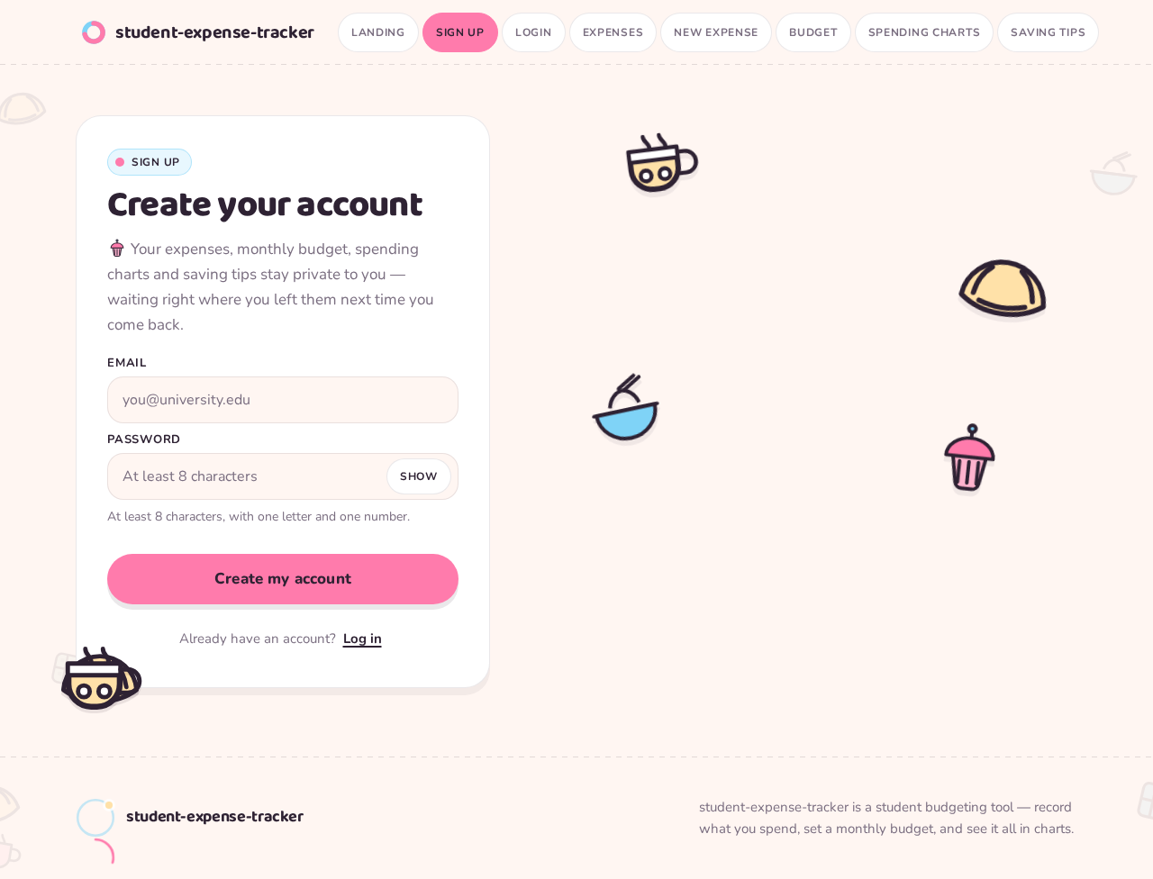 Sign Up design preview