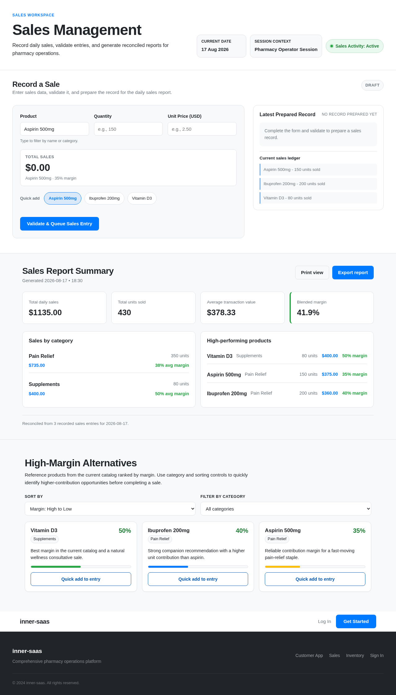 Sales Management design preview