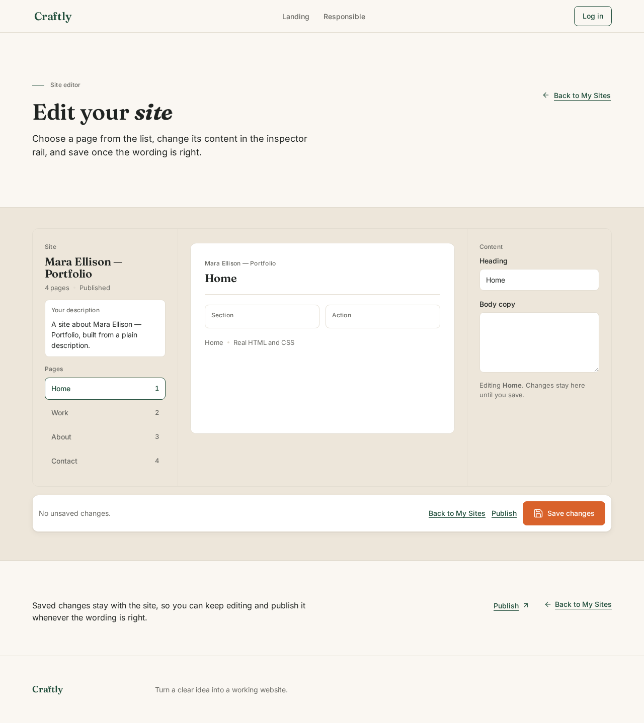 Site Editor design preview