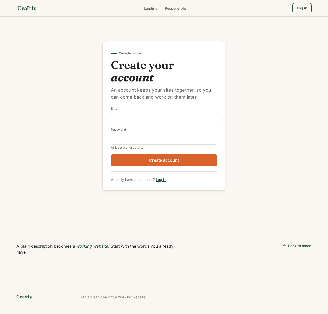 Sign Up design preview