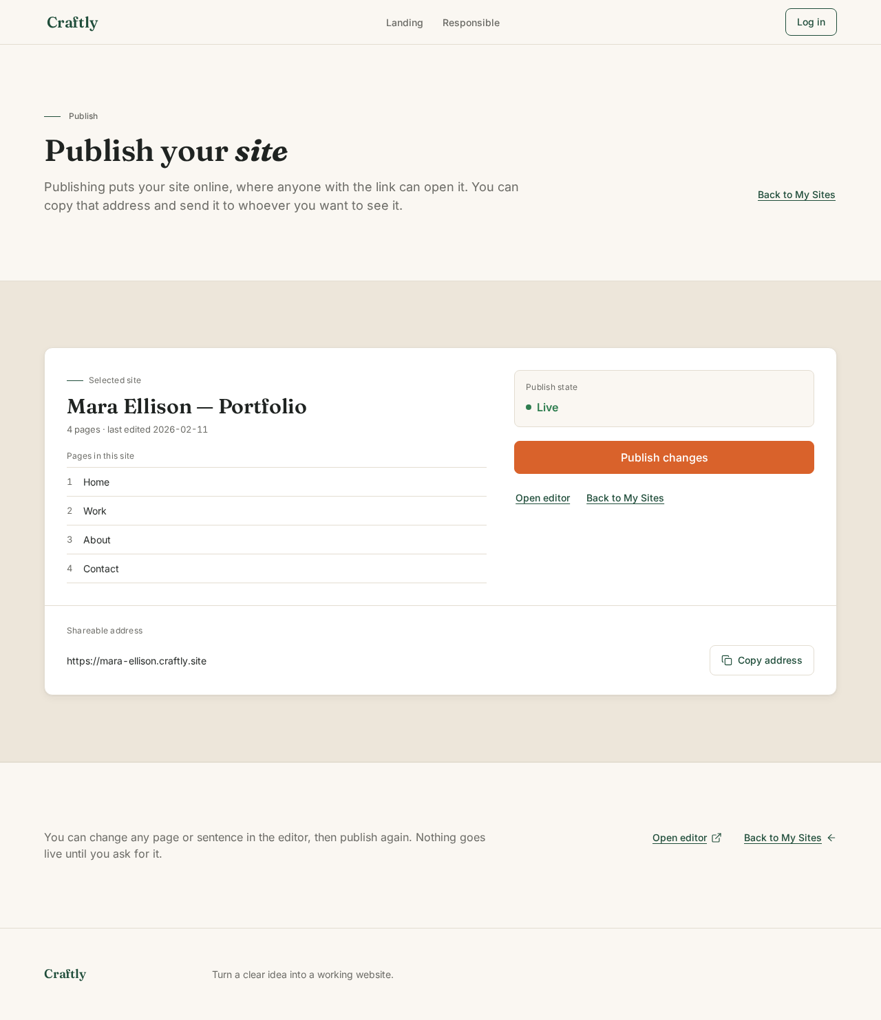 Publish design preview
