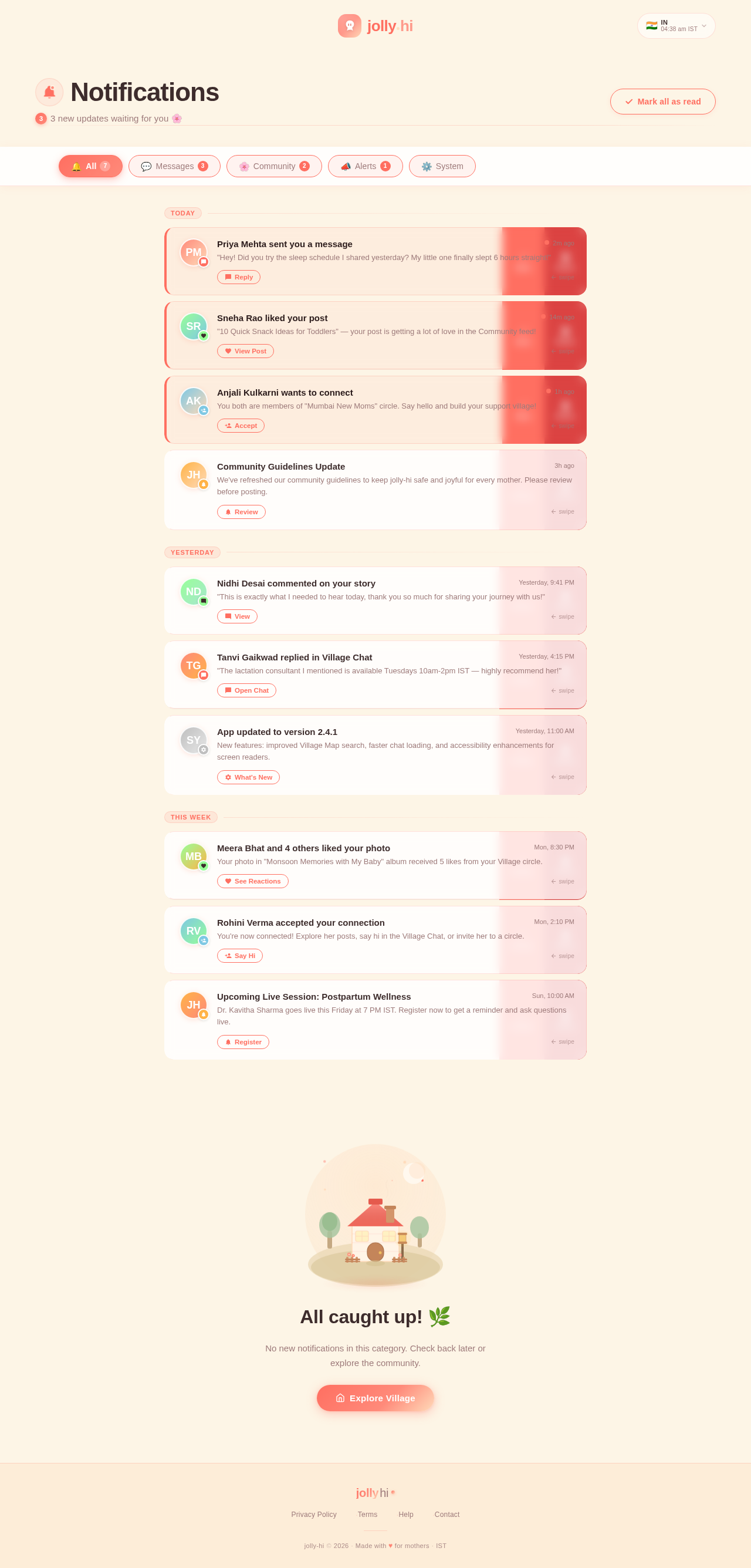 Notifications design preview