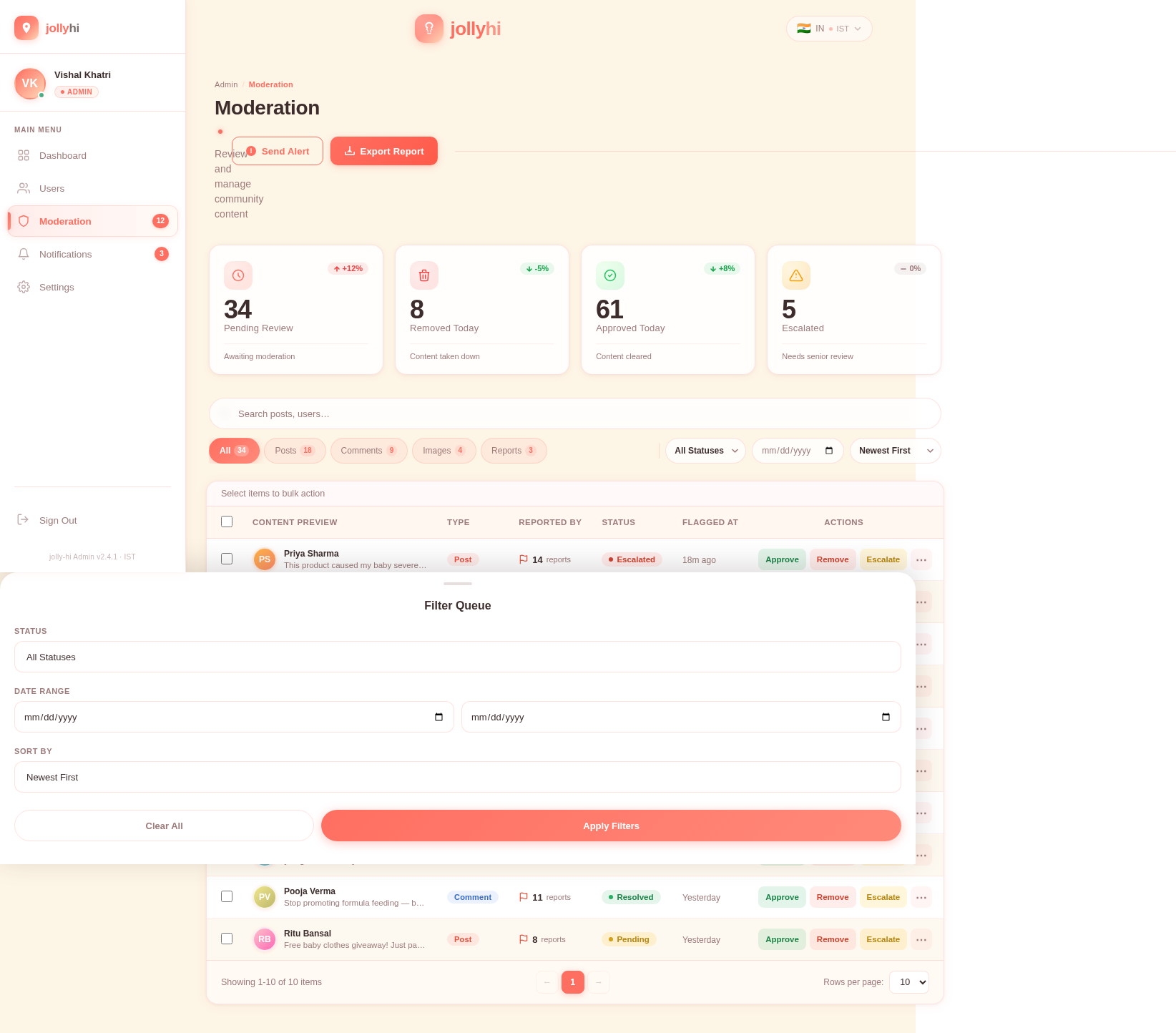 Moderation design preview