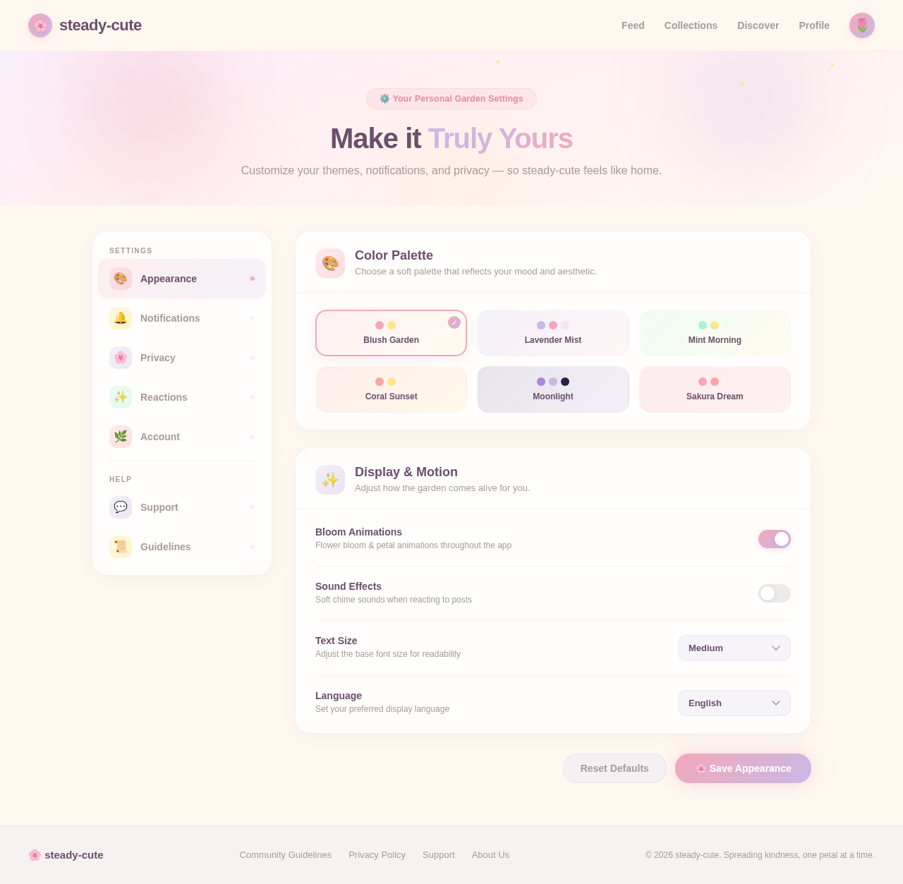 Settings design preview