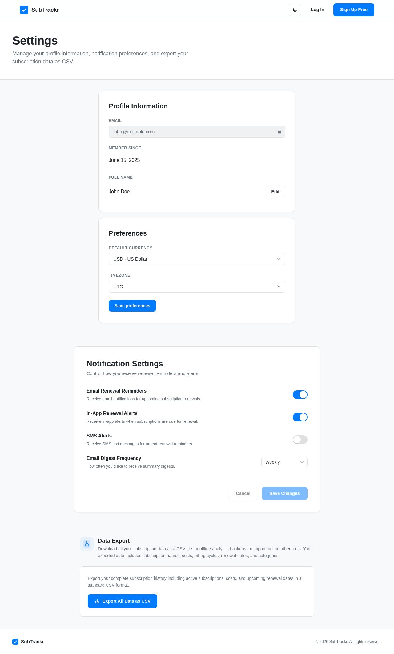 Settings design preview