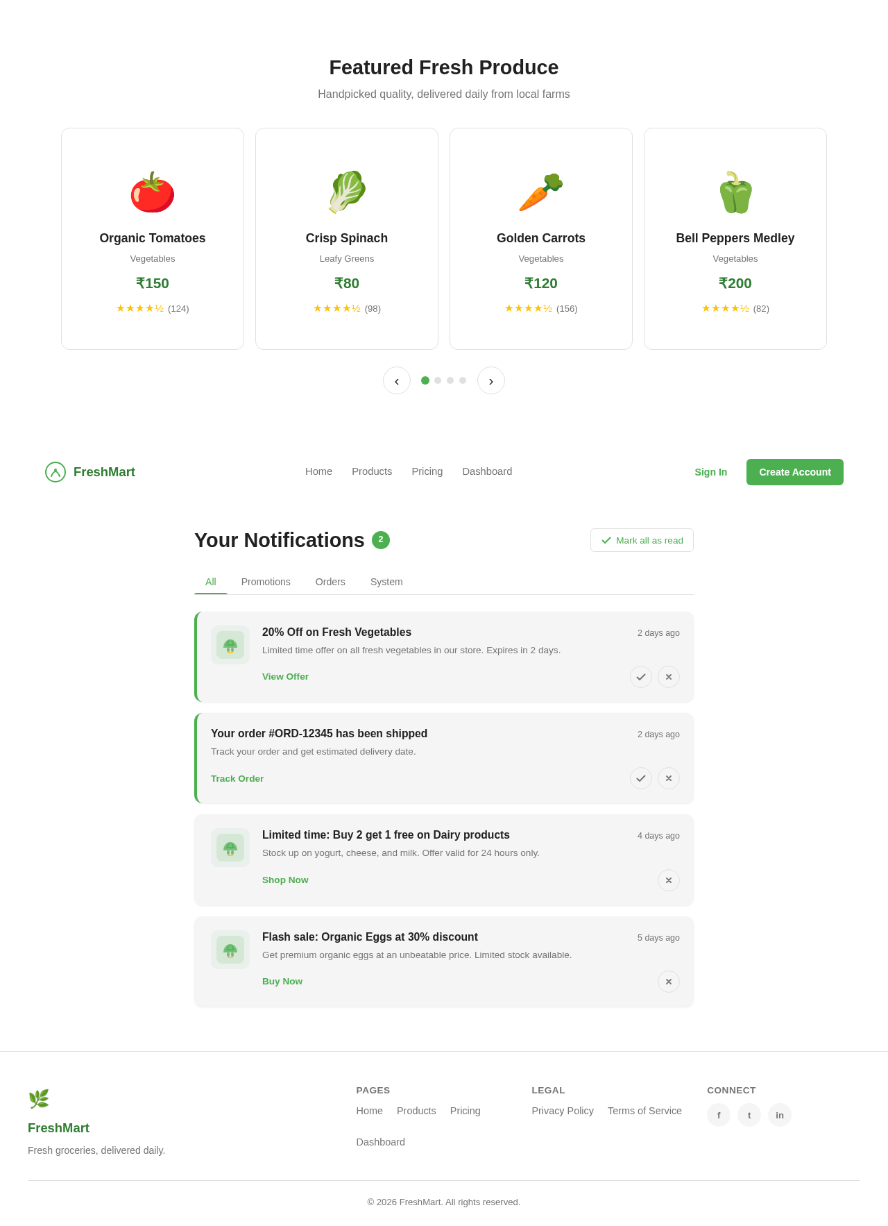 Notifications design preview
