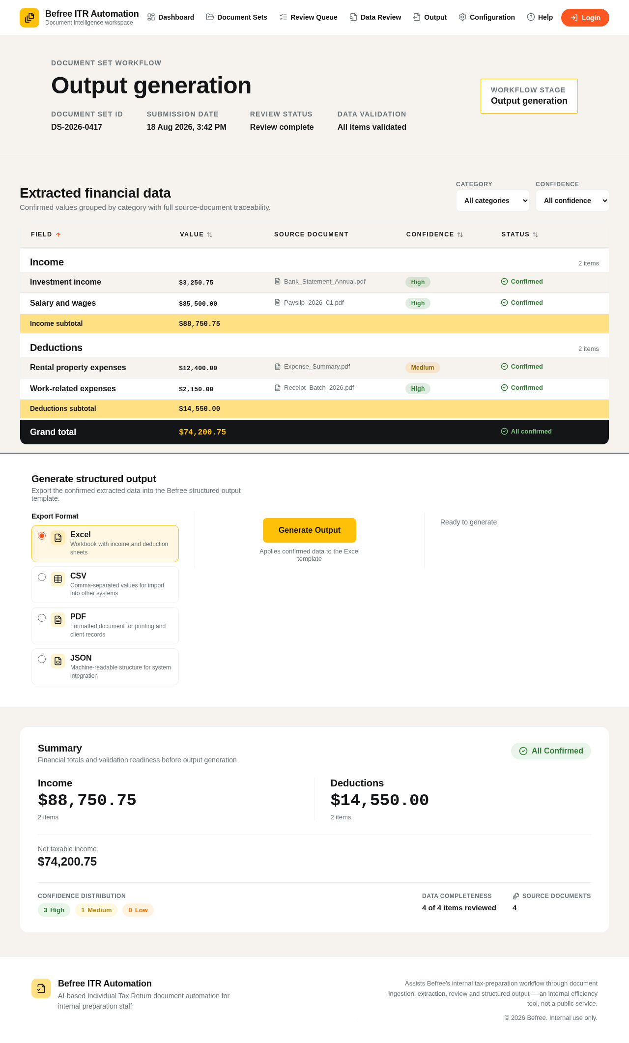 Output design preview