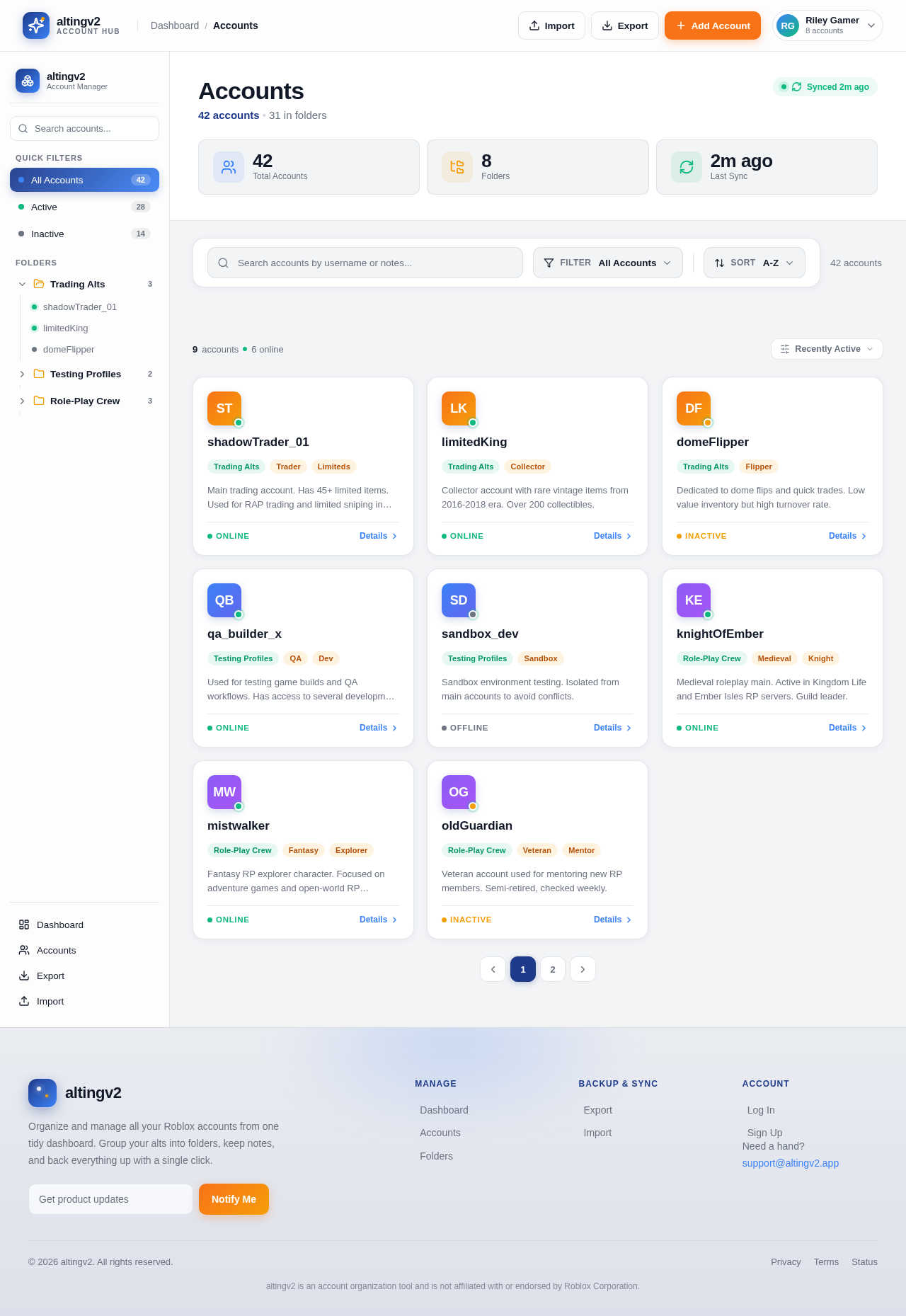 Accounts design preview