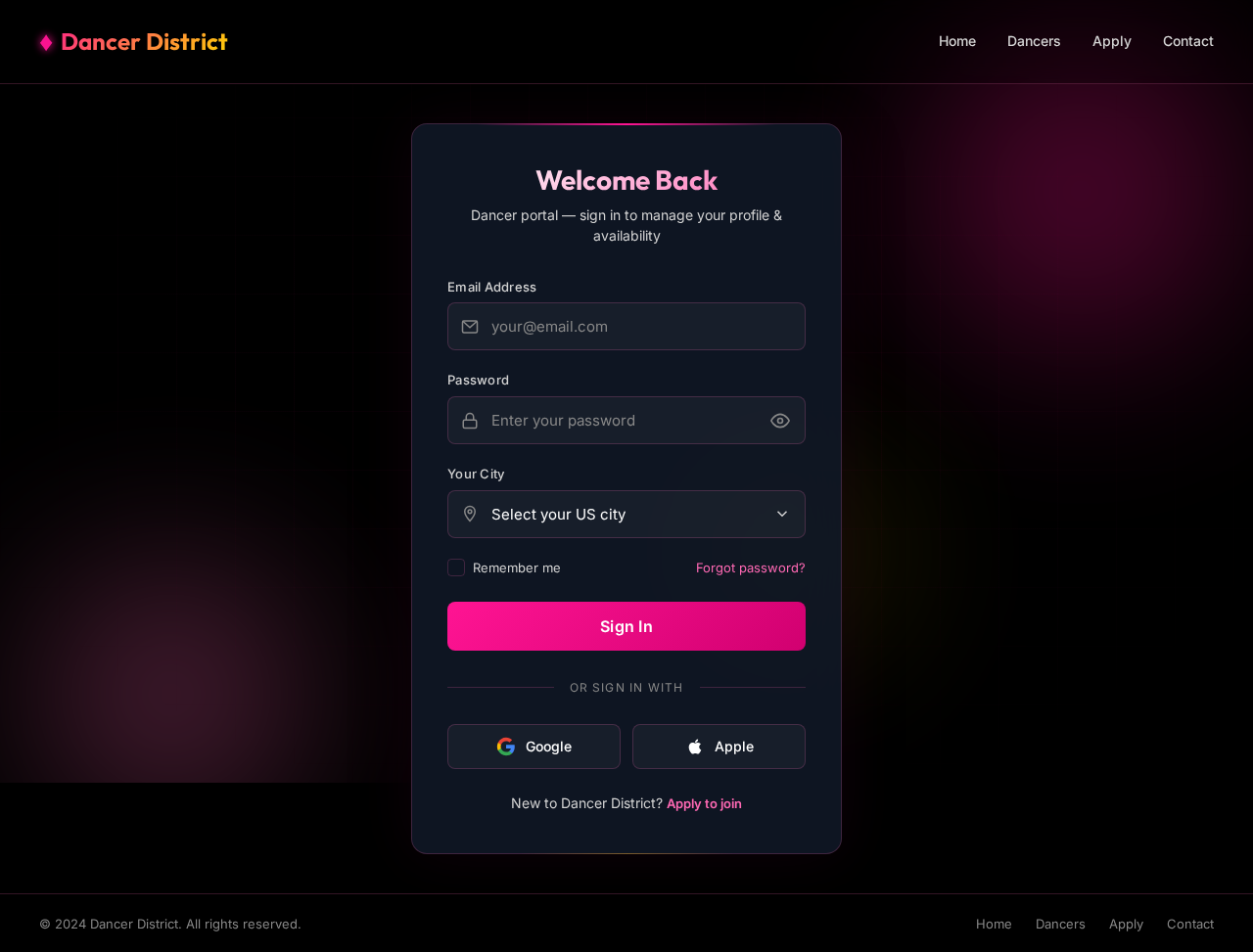Login design preview