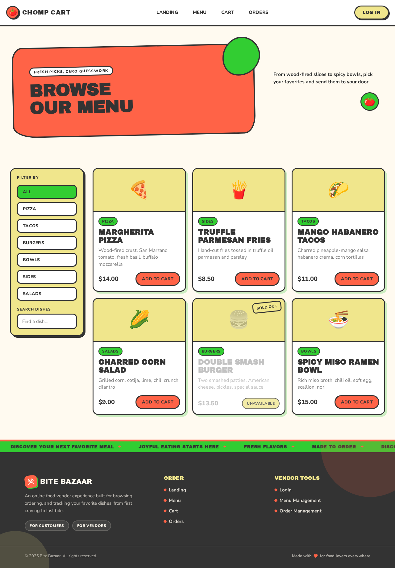 Menu design preview