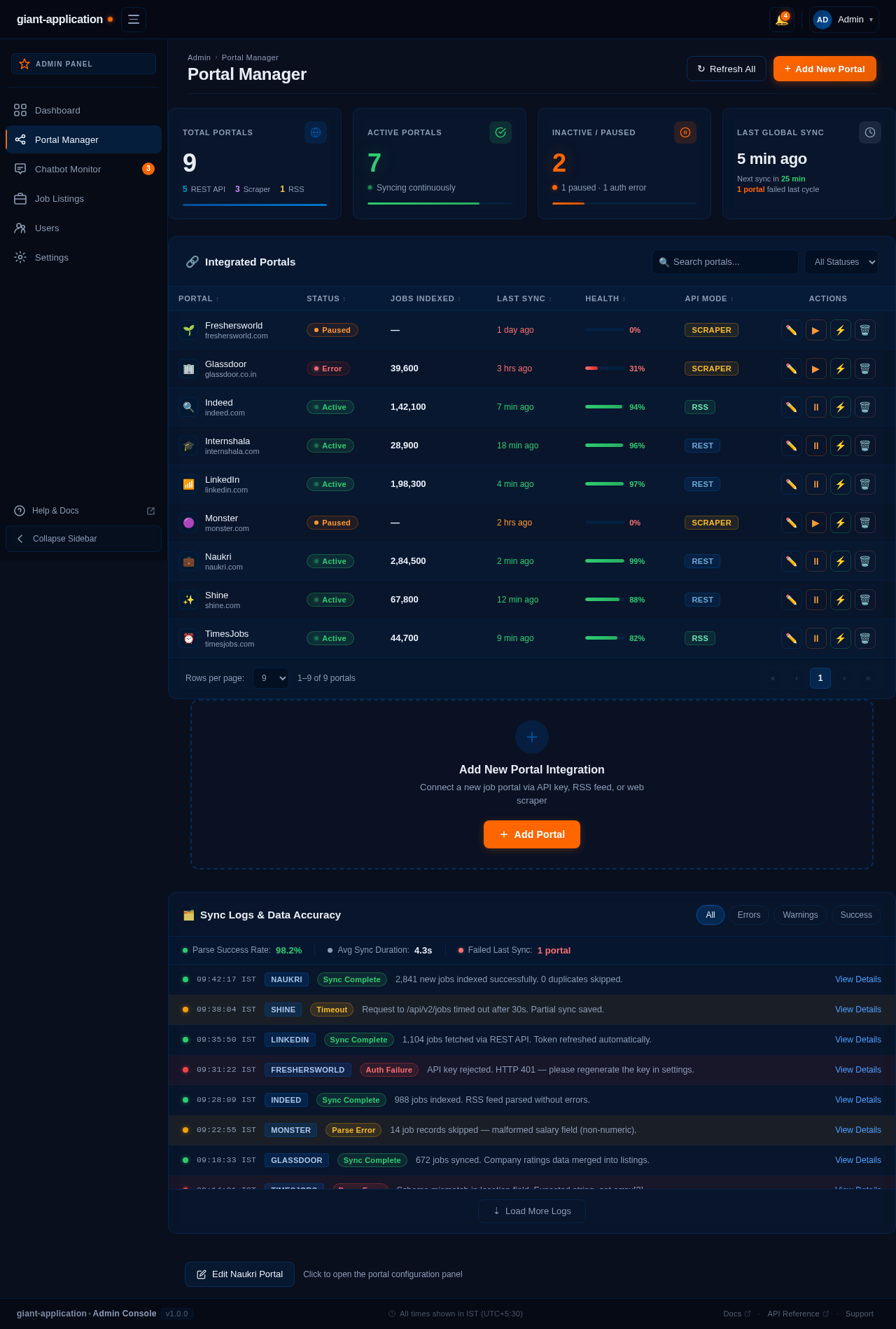 Portal Manager design preview